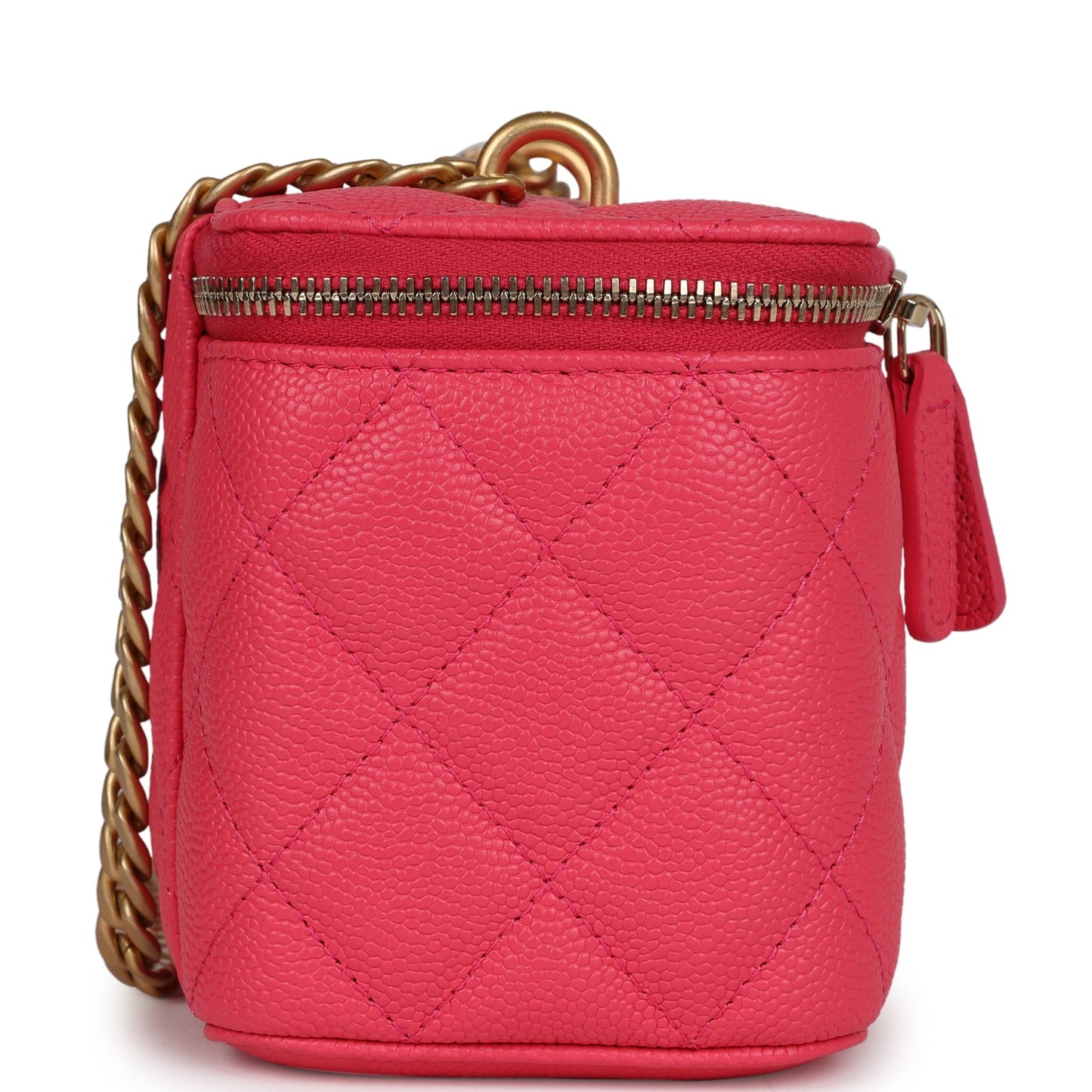 Chanel Small Vanity Case Pink Caviar Brushed Gold Hardware