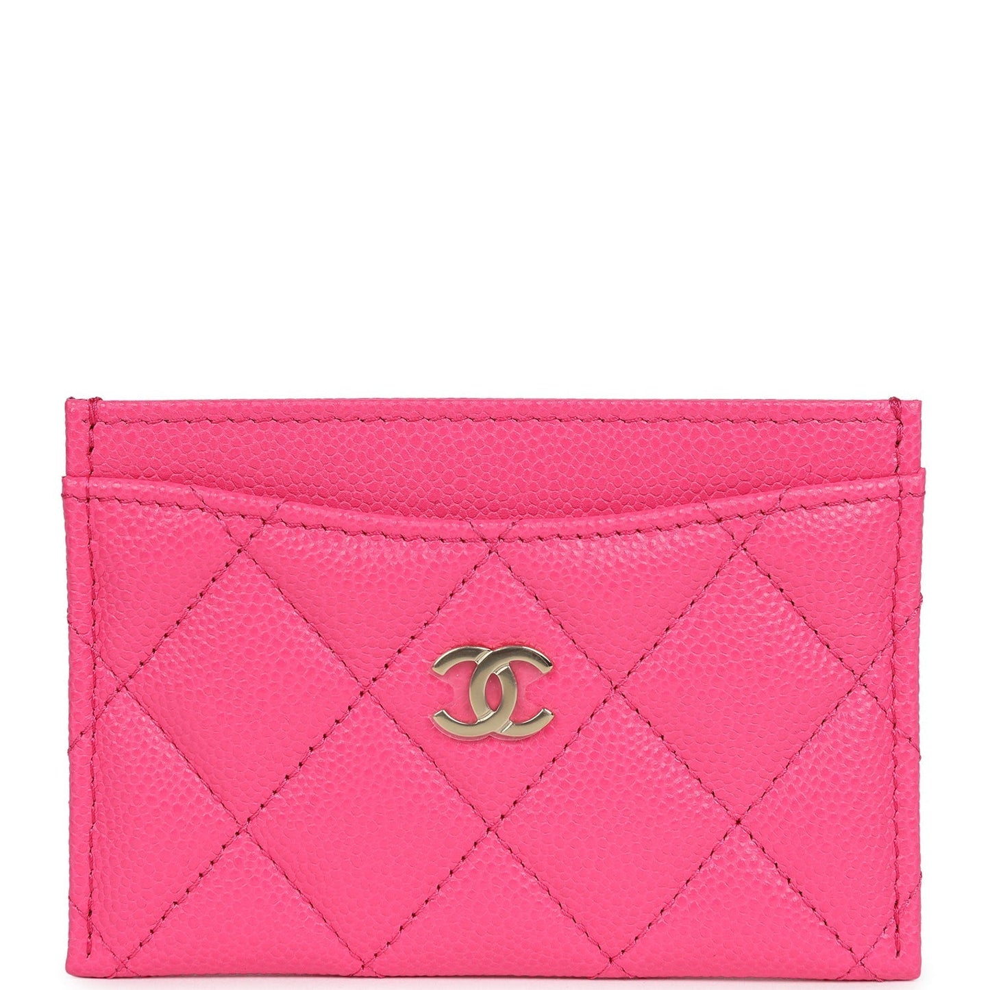Chanel Card Holder Wallet Hot Pink Gold Hardware