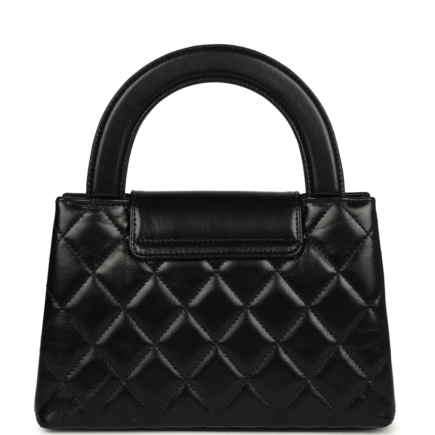Chanel Small Kelly Shopper Black Aged Calfskin Brushed Gold Hardware Handbag