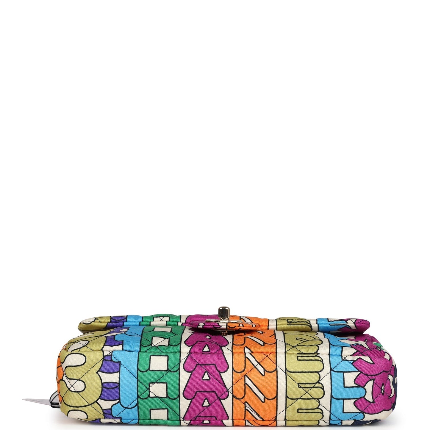 Chanel Medium Flap Bag Rainbow Logo Nylon Light Gold Hardware