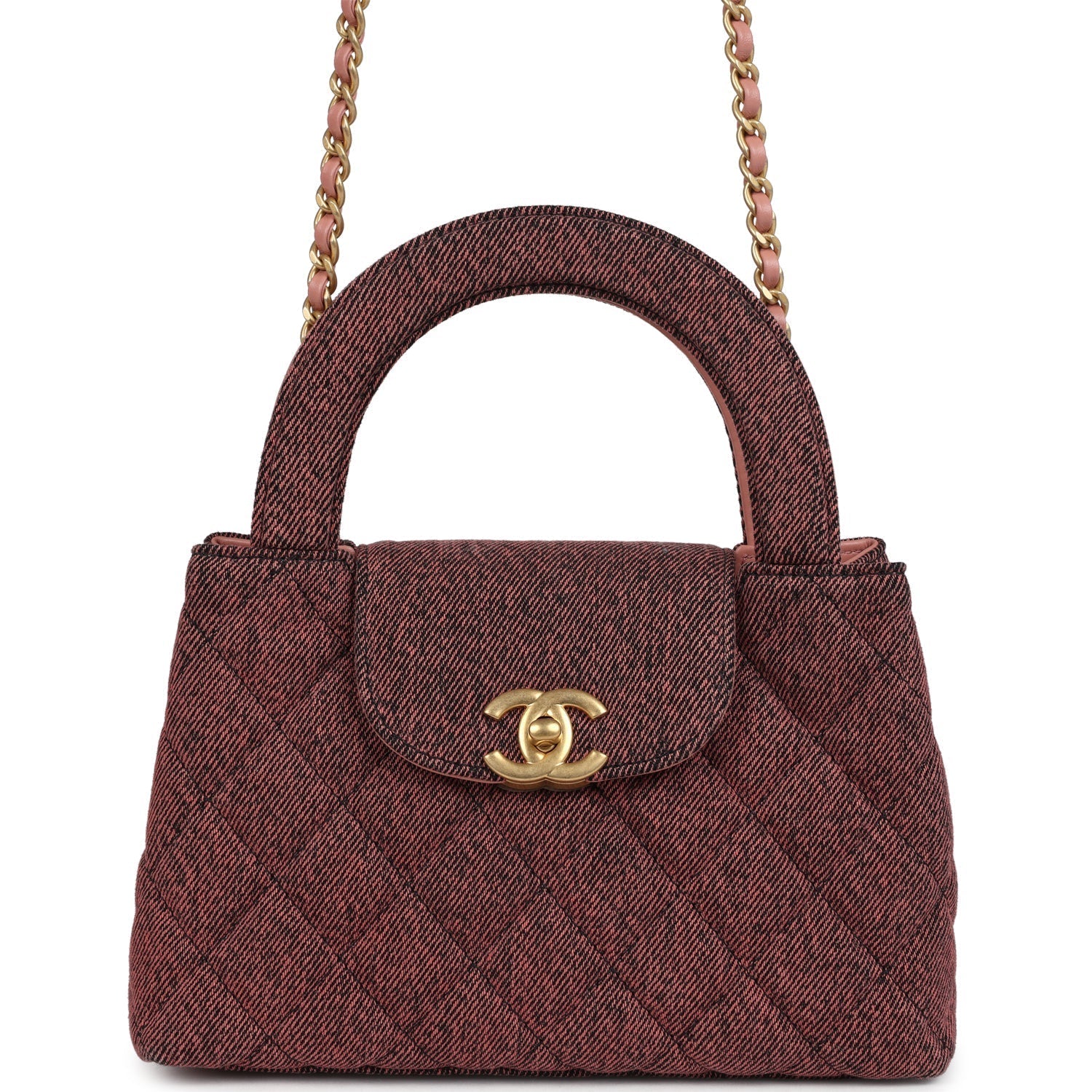 Chanel Small Kelly Shopper Pink Washed Brushed Gold Hardware Crossbody