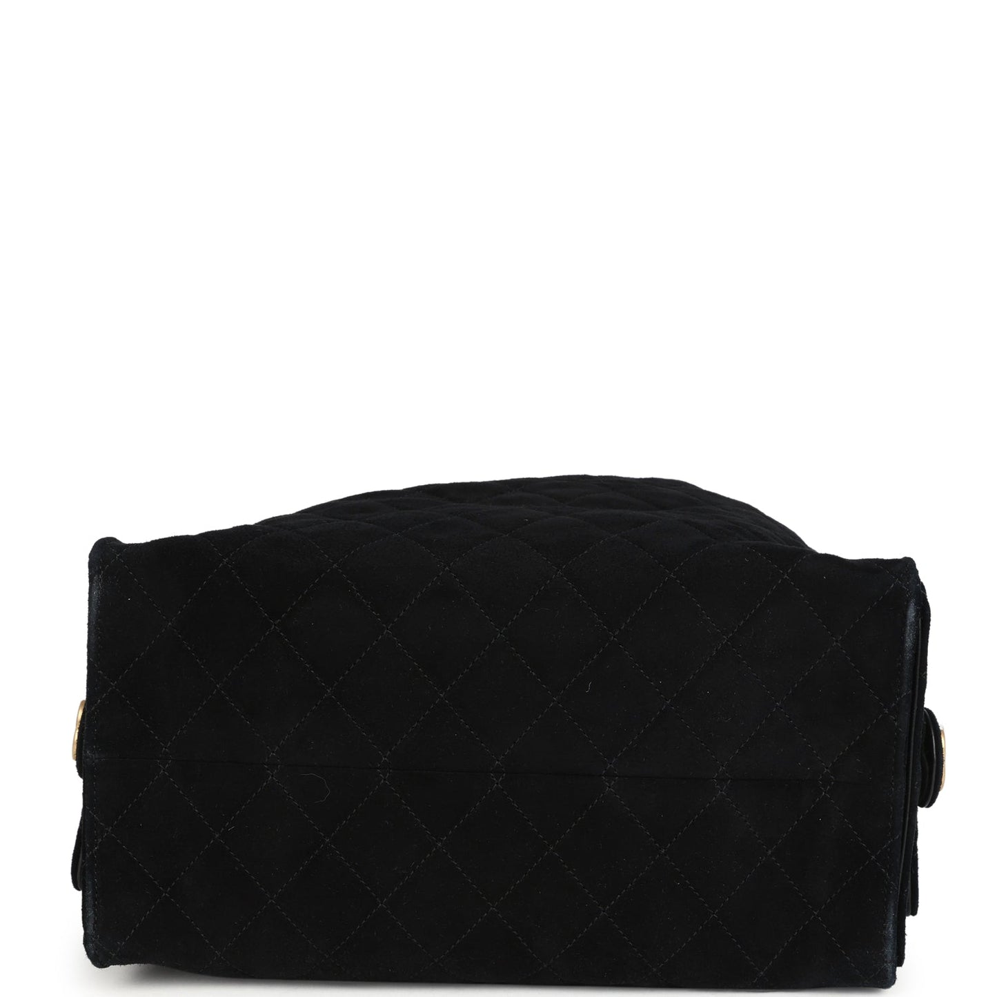 Chanel Large 25 Hobo Bag Black Suede Antique Gold Hardware