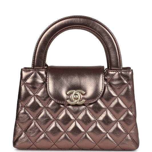 Chanel Small Kelly Shopper Metallic Bronze Calfskin Brushed Gold Hardware Crossbody