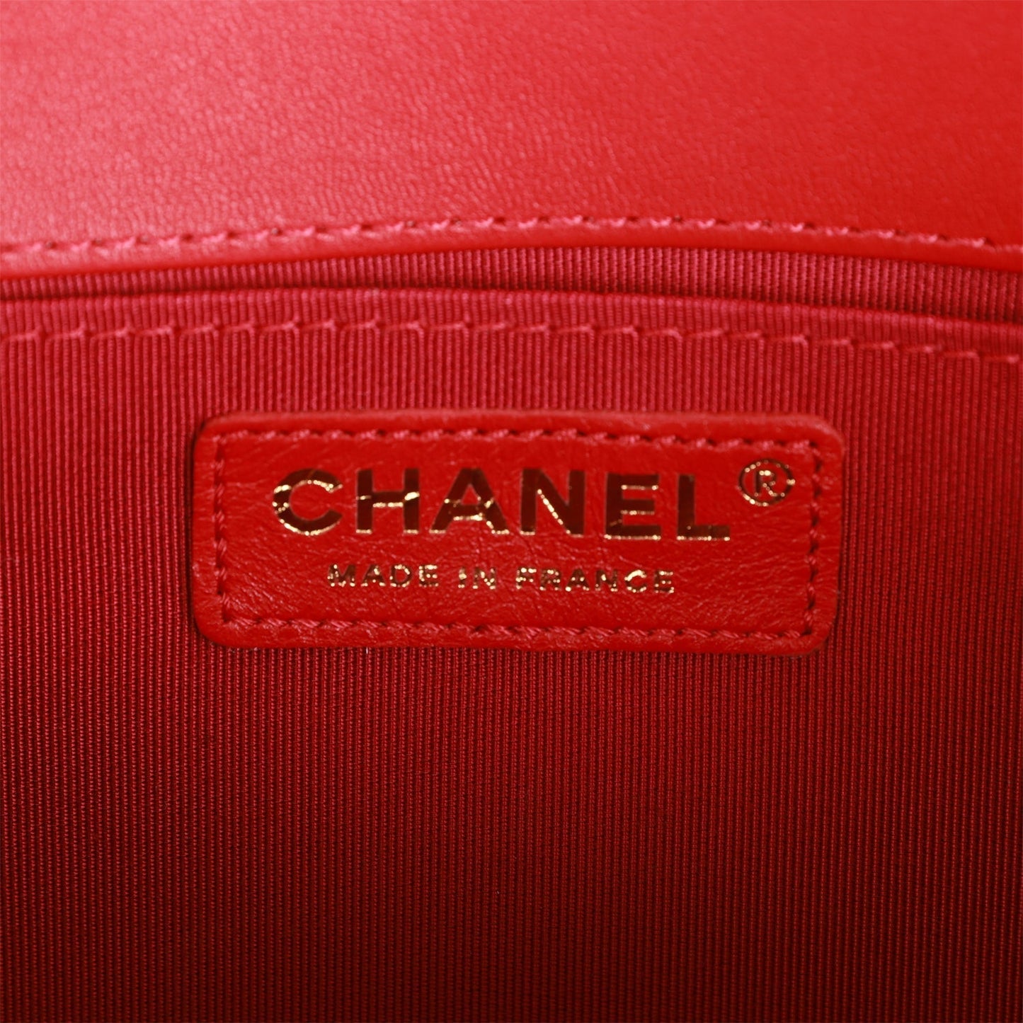 Chanel Medium Boy Bag Red Lambskin Antique Gold Hardware