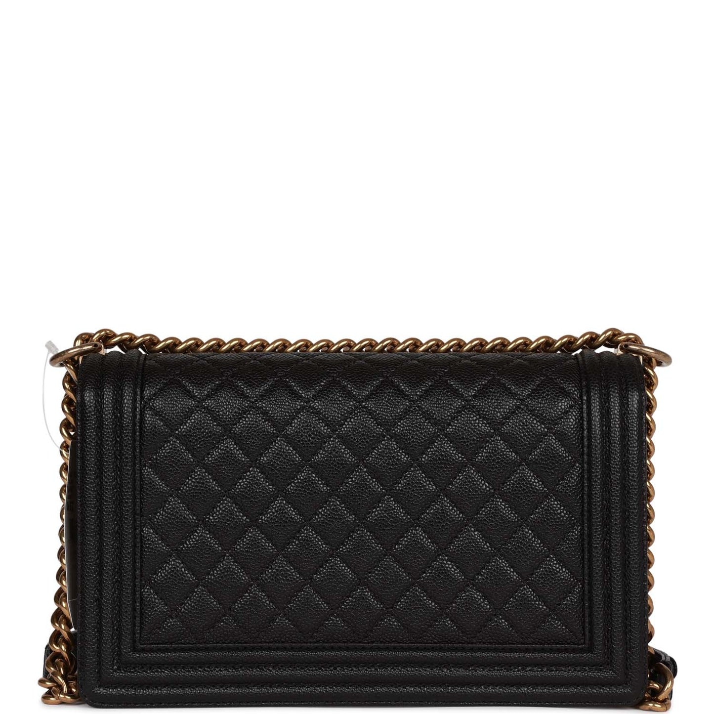 Chanel Medium Boy Bag Black Caviar Antique Gold Hardware