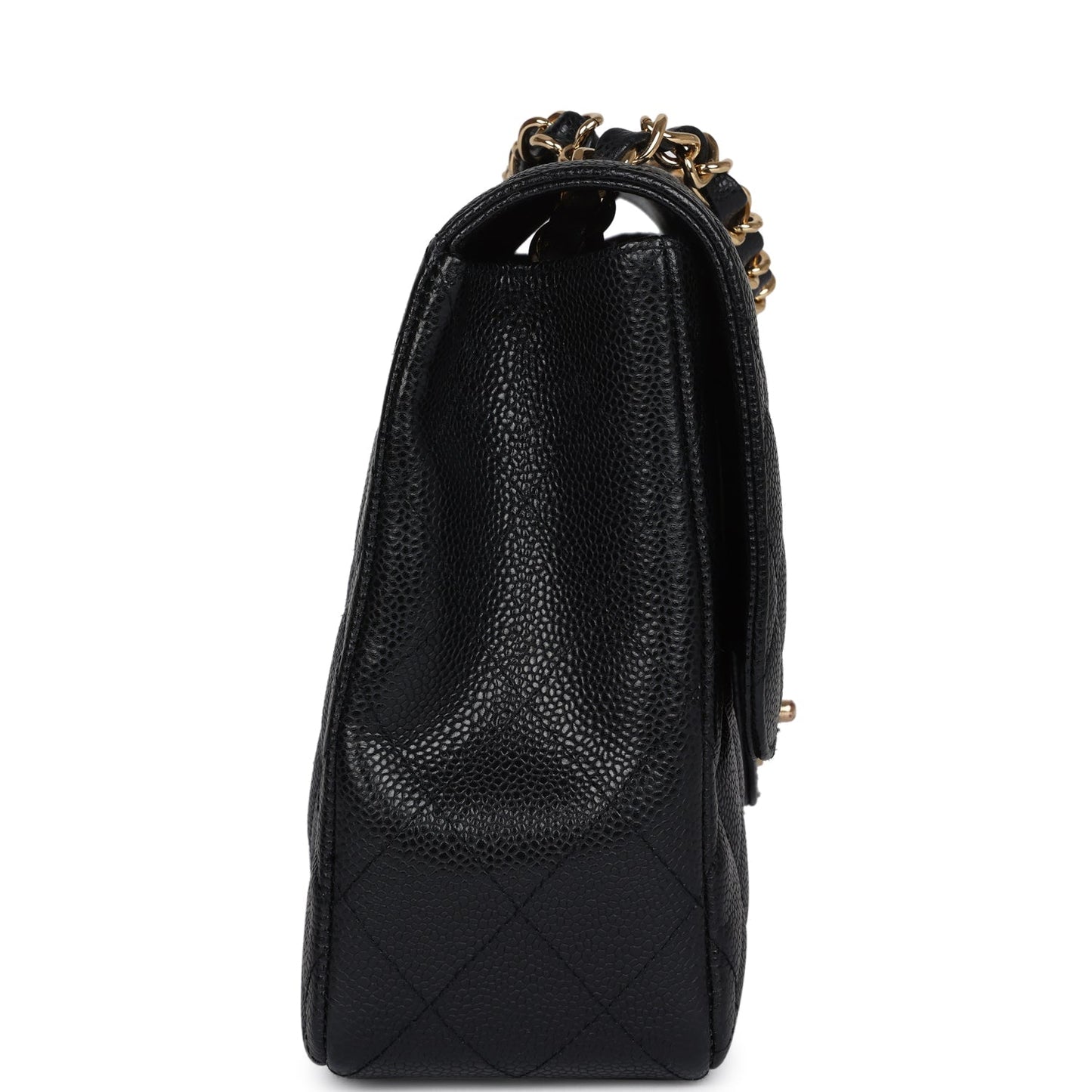 Chanel Jumbo Classic Single Flap Bag Black Caviar Gold Hardware