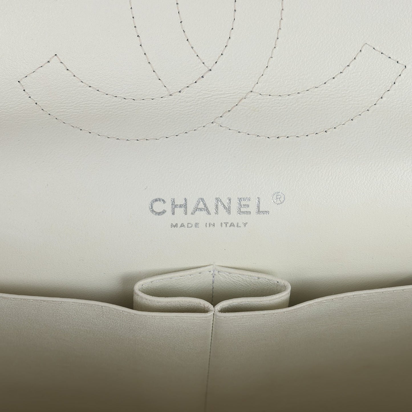 Chanel Jumbo Classic Single Flap Bag White Caviar Silver Hardware