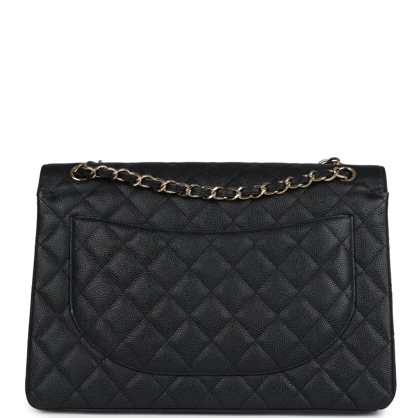 Chanel Maxi Classic Double Flap Bag Black Caviar Gold Hardware