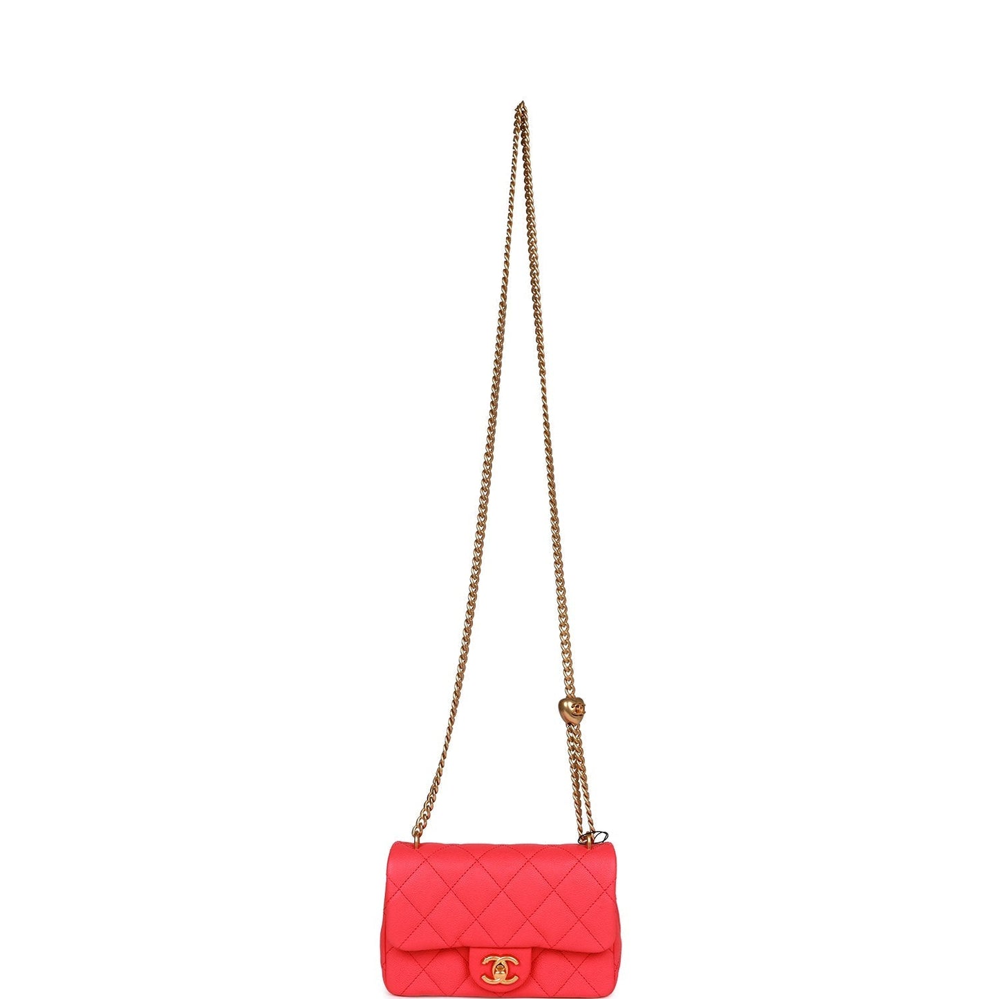 Chanel Mini Flap Bag Pink Caviar Antique Gold Hardware