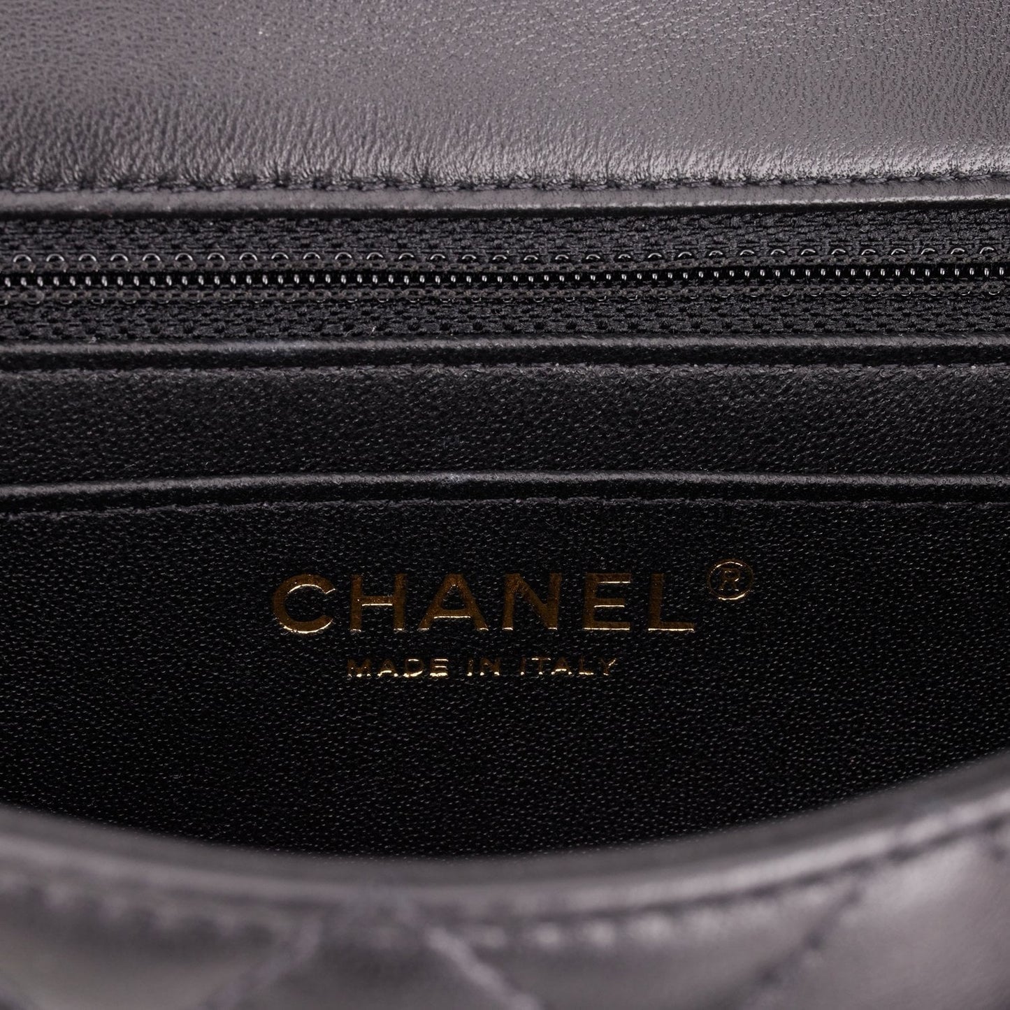 Chanel Mini Rectangular Flap Bag Black Lambskin Light Gold Hardware