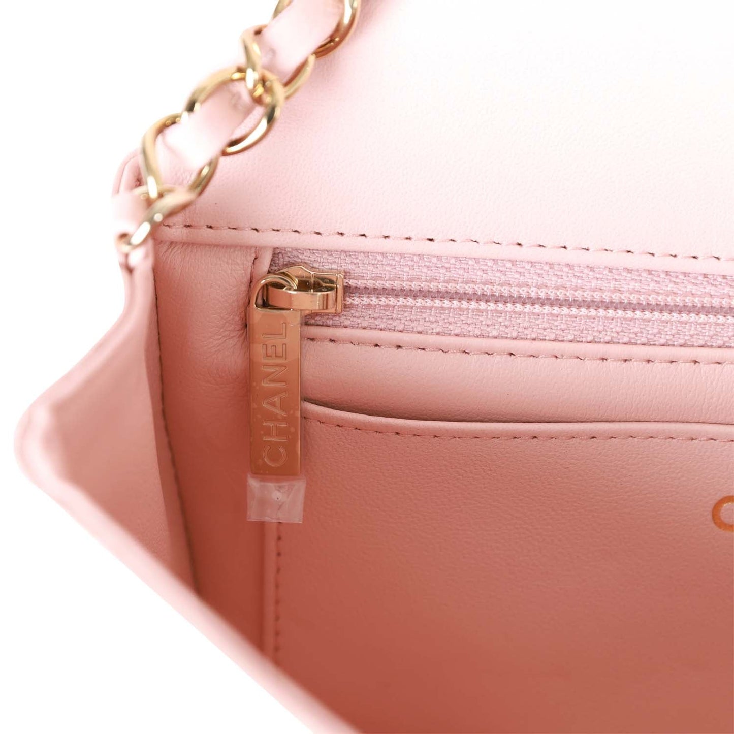 Chanel Mini Rectangular Flap Bag Pink Lambskin Light Gold Hardware
