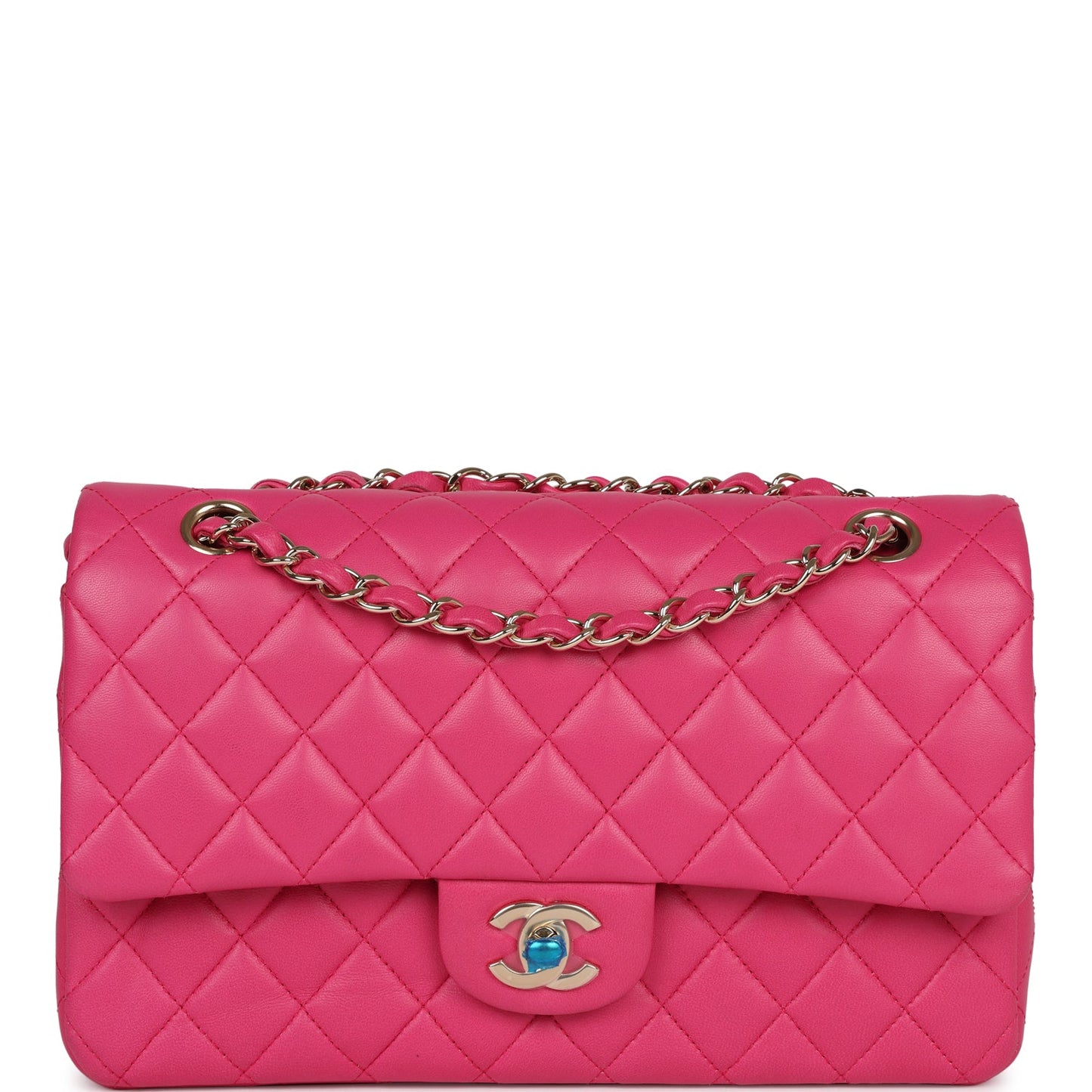 Chanel Medium Classic Double Flap Hot Pink Lambskin Gold Hardware