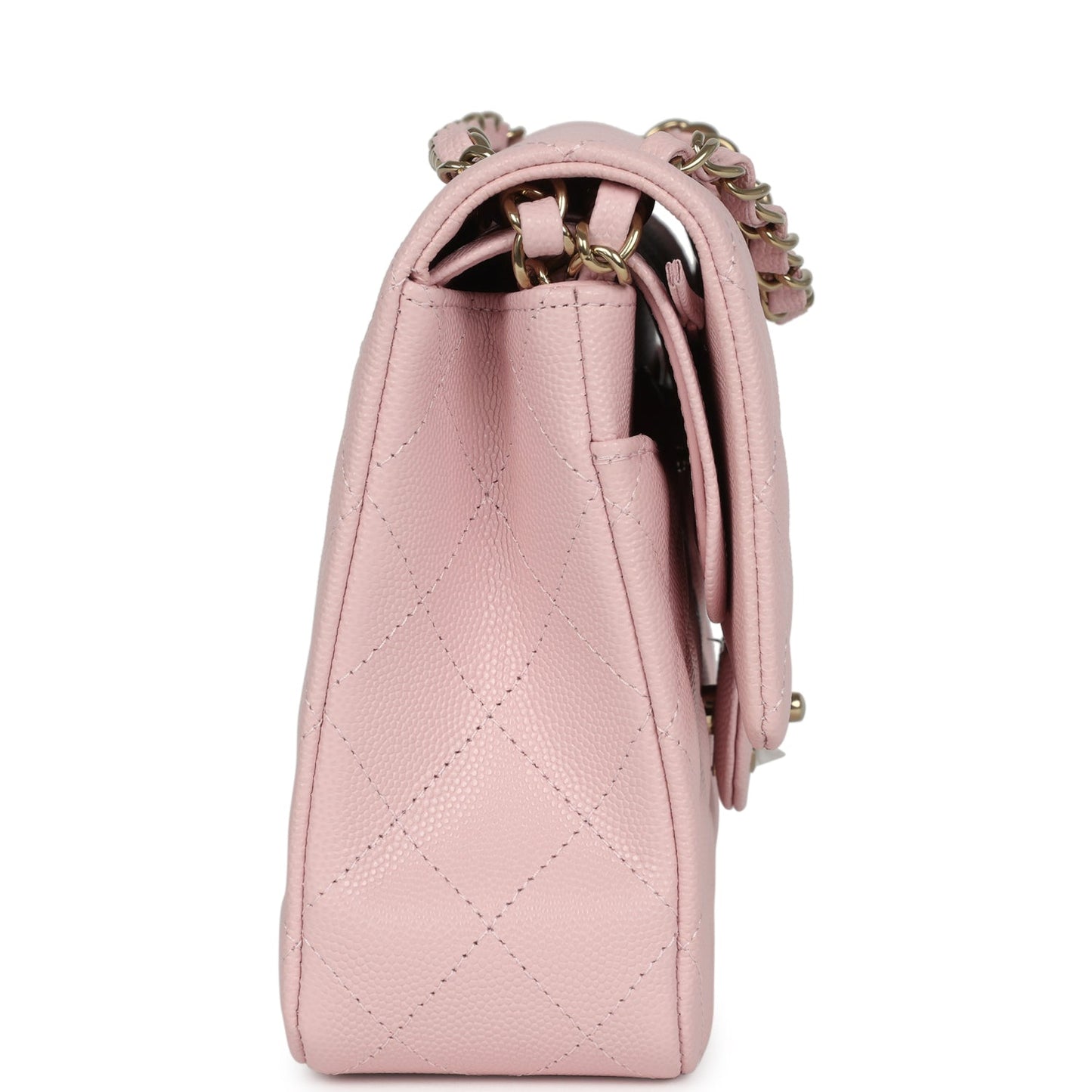 Chanel Medium Classic Double Flap Light Pink Caviar Light Gold Hardware Crossbody