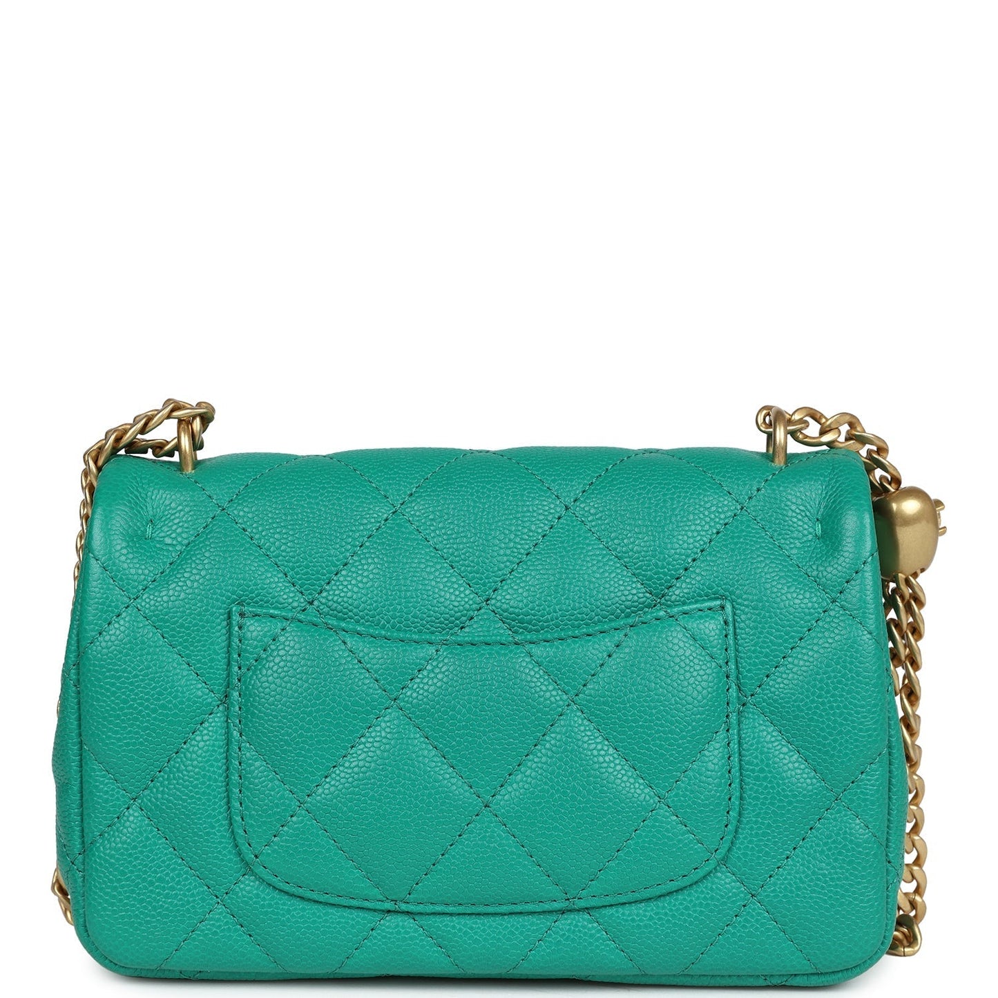 Chanel Sweetheart Crush Mini Rectangular Flap Green Caviar Antique Gold Hardware