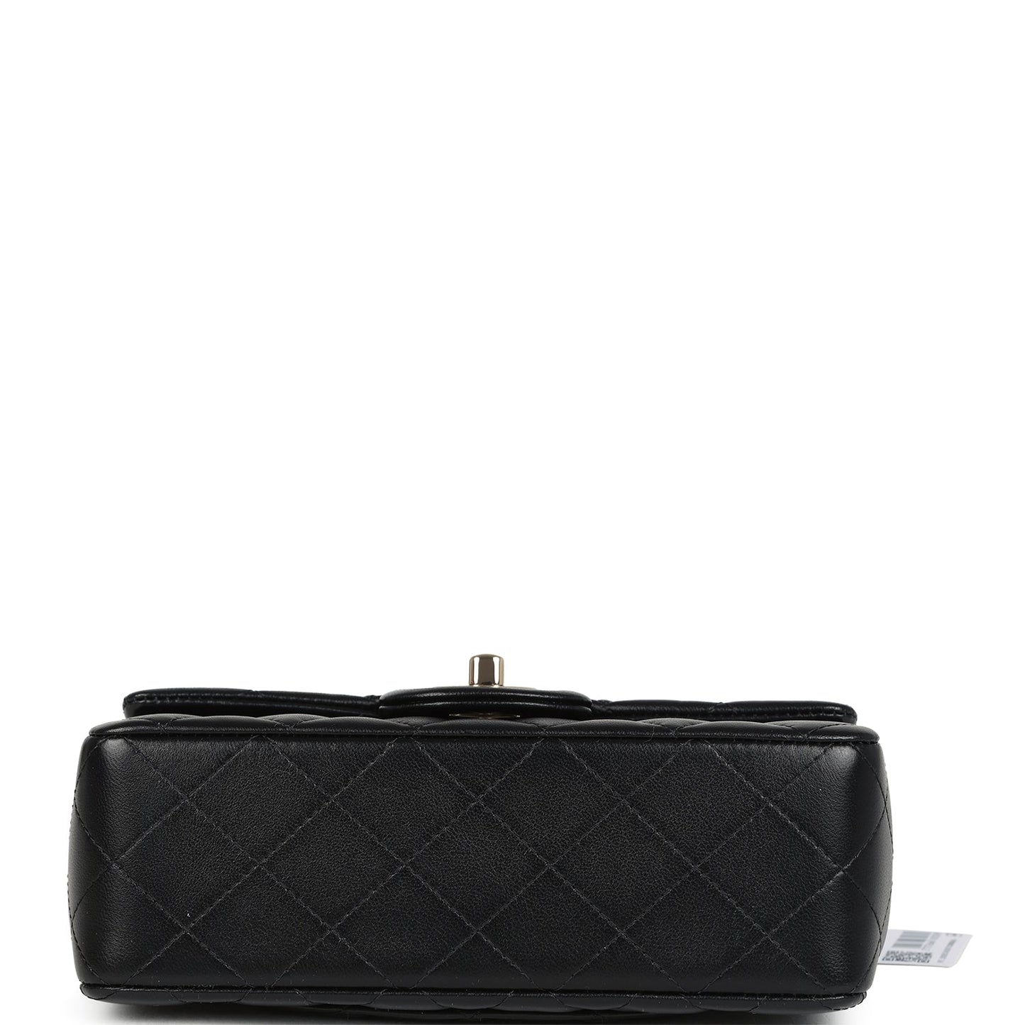 Chanel Mini Rectangular Top Handle Flap Bag Black Lambskin Light Gold Hardware