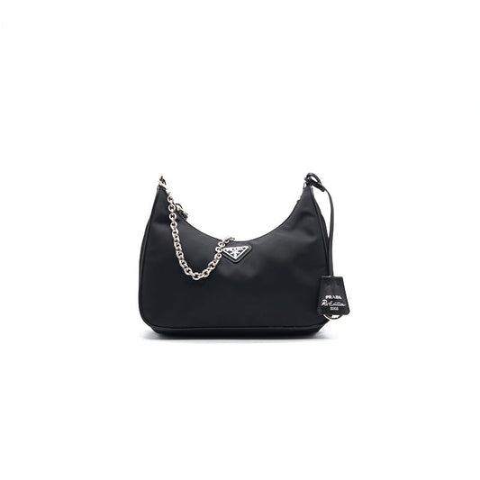 Prada Re-edition 2005 Nylon Bag Black SHW