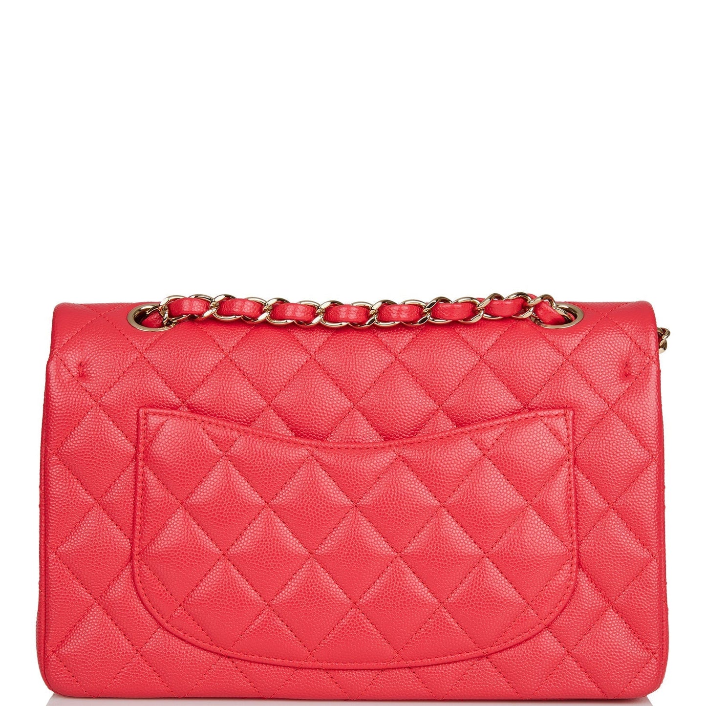 Chanel Small Classic Double Flap Red Caviar Light Gold Hardware