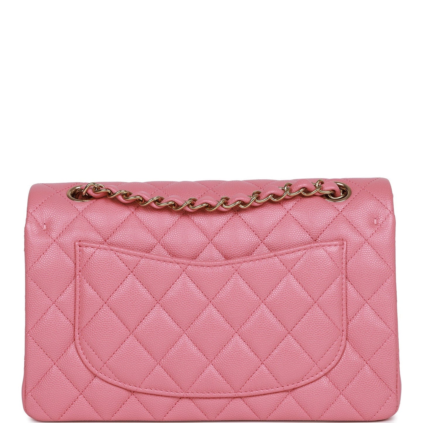 Chanel Small Classic Double Flap Dark Pink Caviar Light Gold Hardware