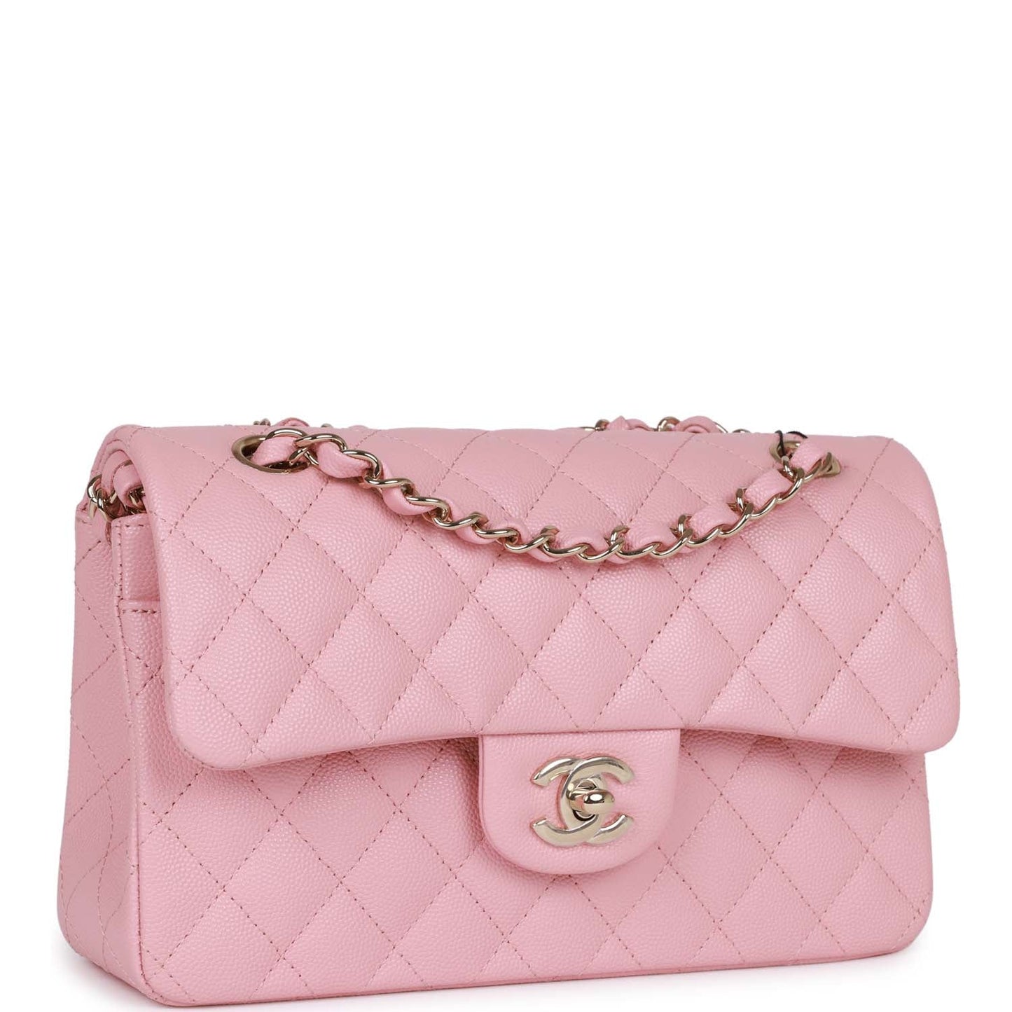 Chanel Small Classic Double Flap Bag Pink Caviar Light Gold Hardware