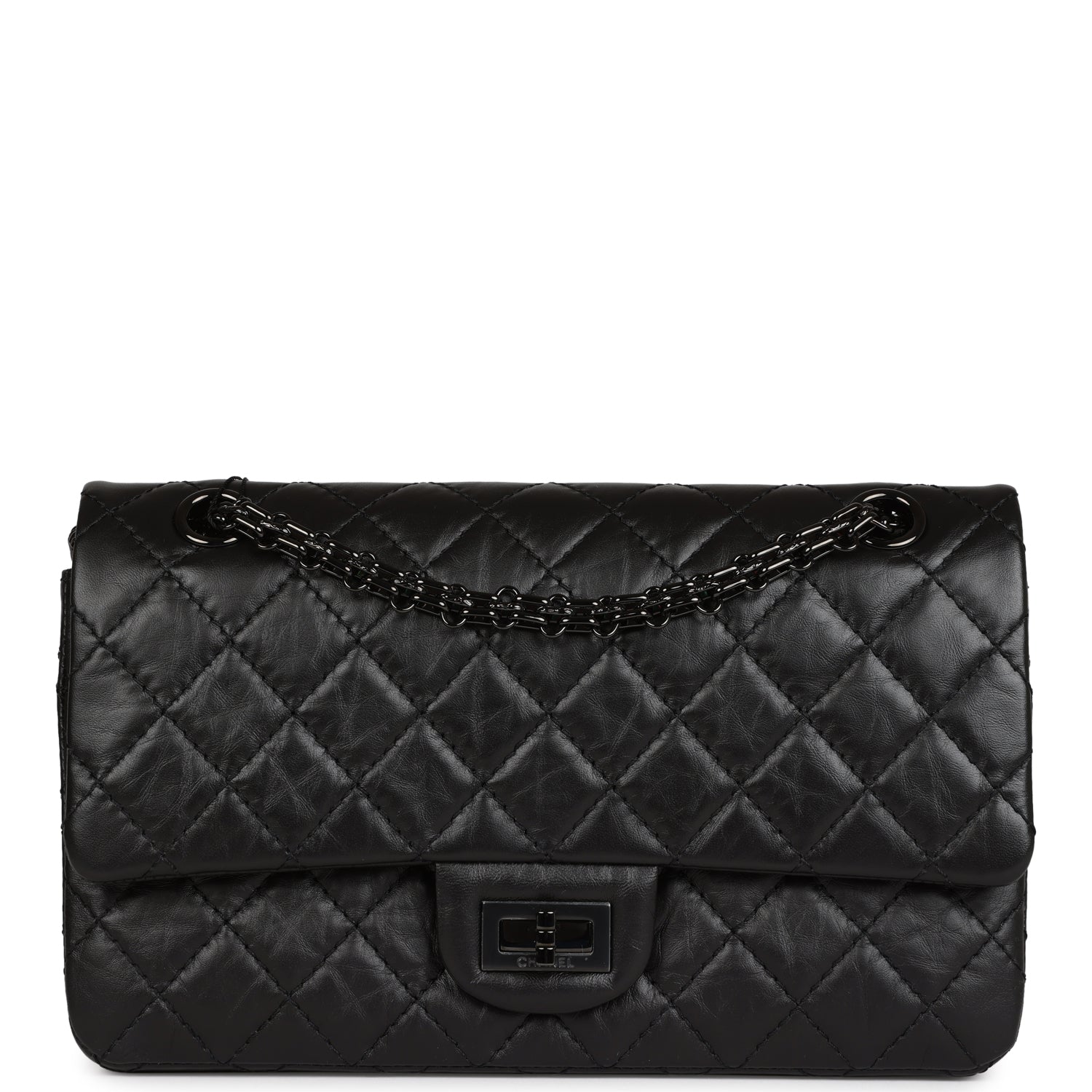 Chanel Small Reissue 226 2.55 SO Black Aged Calfskin Black Hardware Crossbody