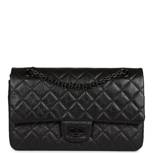 Chanel Small Reissue 226 2.55 SO Black Aged Calfskin Black Hardware Crossbody