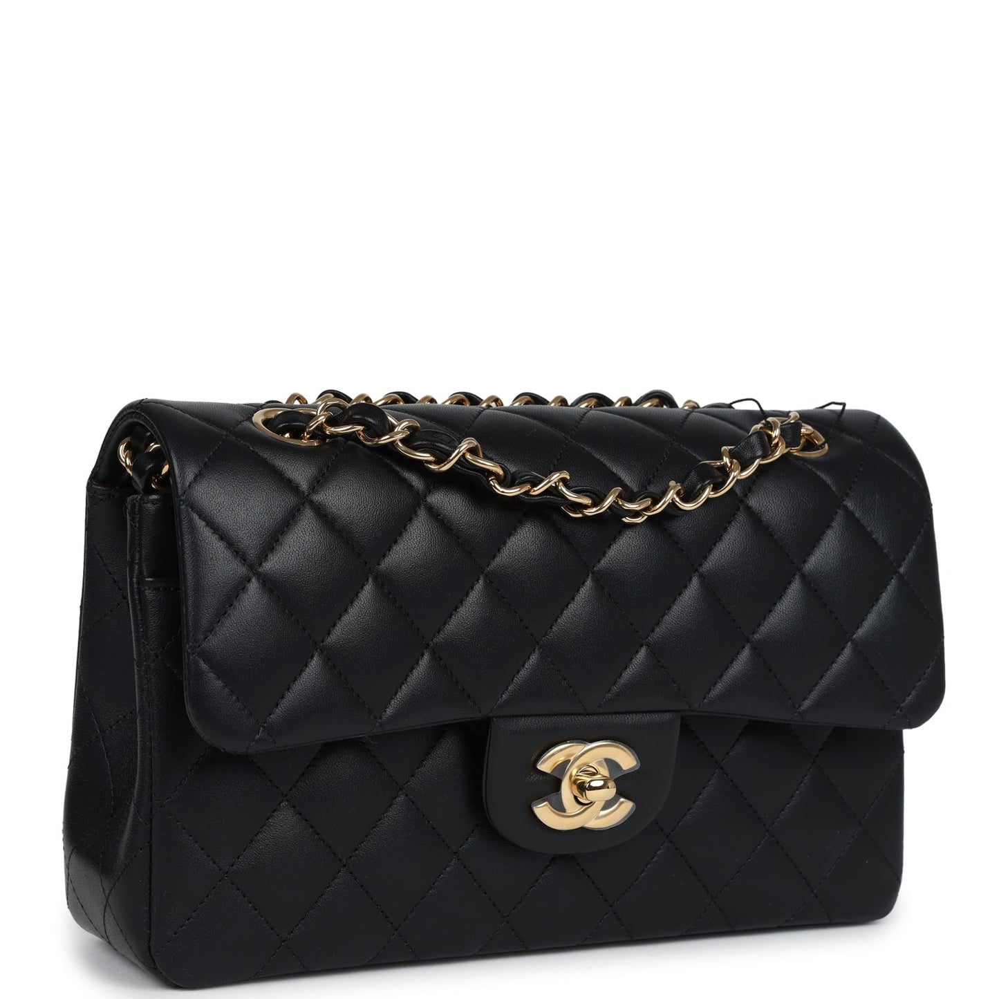 Chanel Small Classic Double Flap Black Lambskin Gold Hardware Shoulder Bag