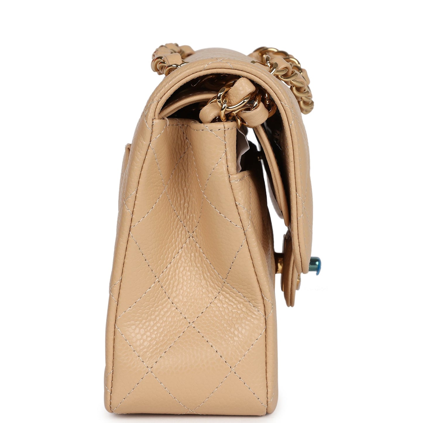 Chanel Small Classic Double Flap Bag Beige Caviar Gold Hardware Classic Flap