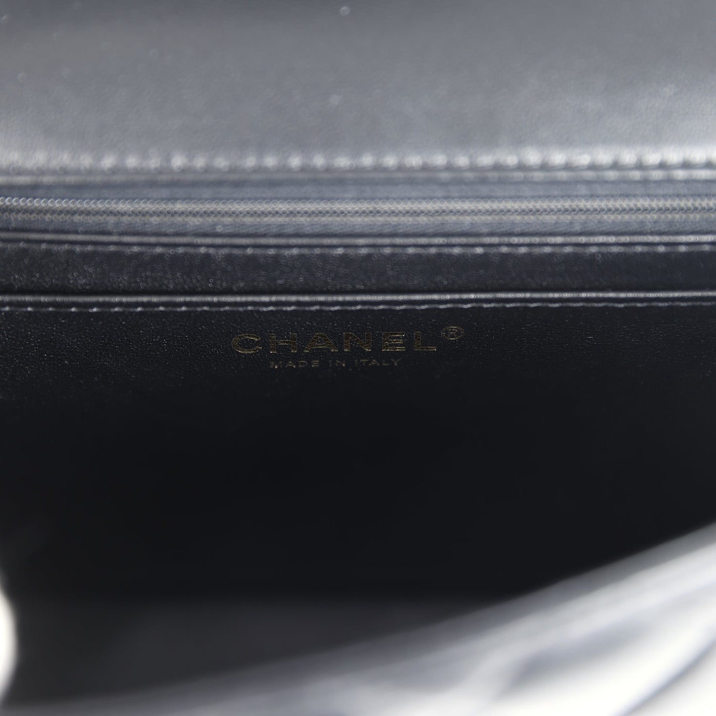 Chanel Small Graphic Frame Flap Bag Black and White Lambskin Light Gold Hardware