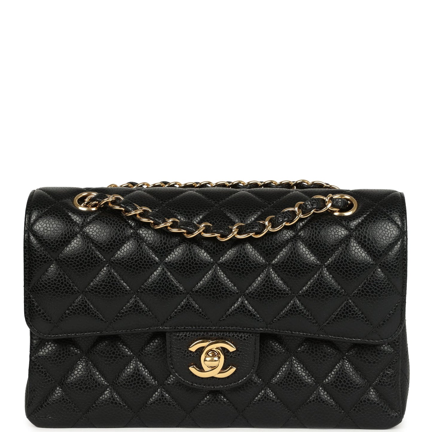 Chanel Small Classic Double Flap Bag Black Caviar Gold Hardware