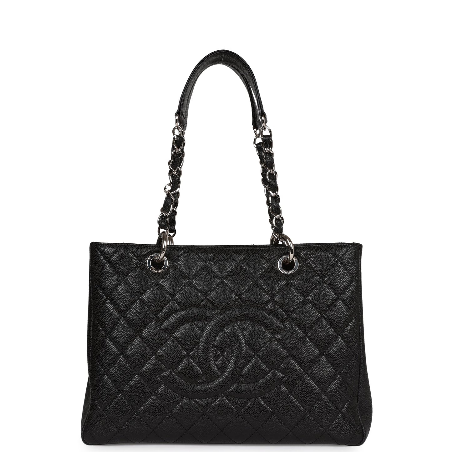 Chanel Grand Shopping Tote GST Black Caviar Silver Hardware