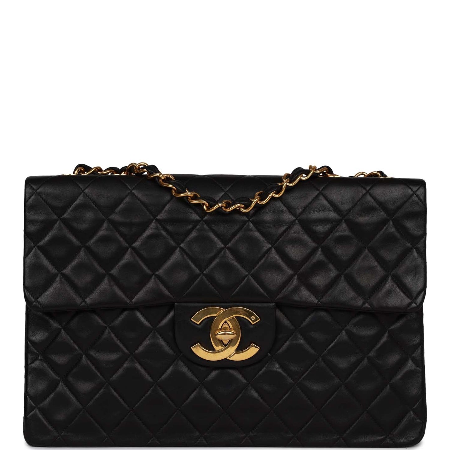 Chanel  XL Jumbo Flap Bag Black Lambskin Gold Hardware