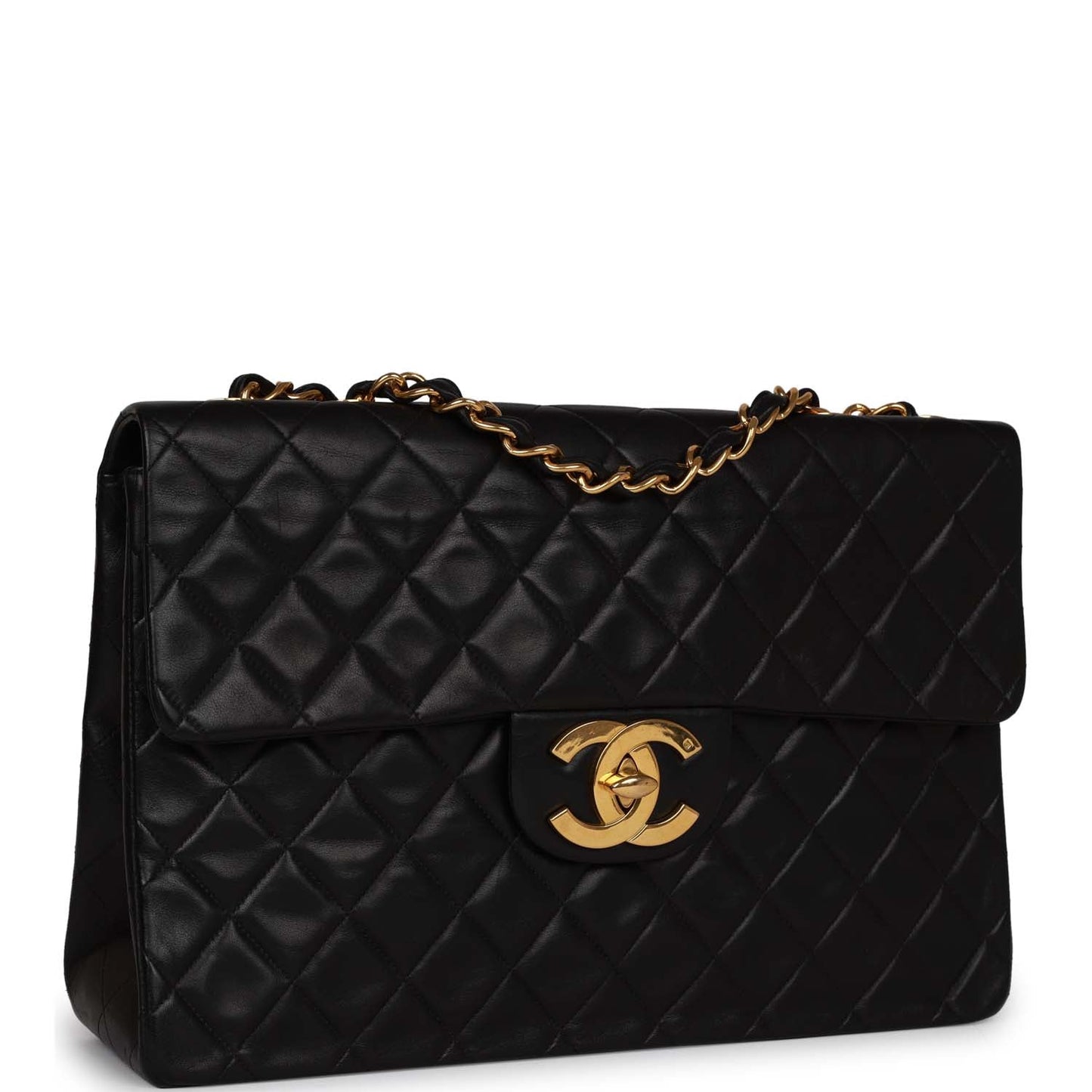 Chanel  XL Jumbo Flap Bag Black Lambskin Gold Hardware