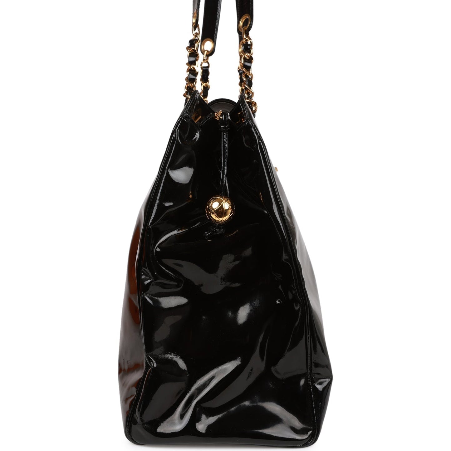 Chanel  Supermodel Weekender Tote Bag Black Patent Gold Hardware