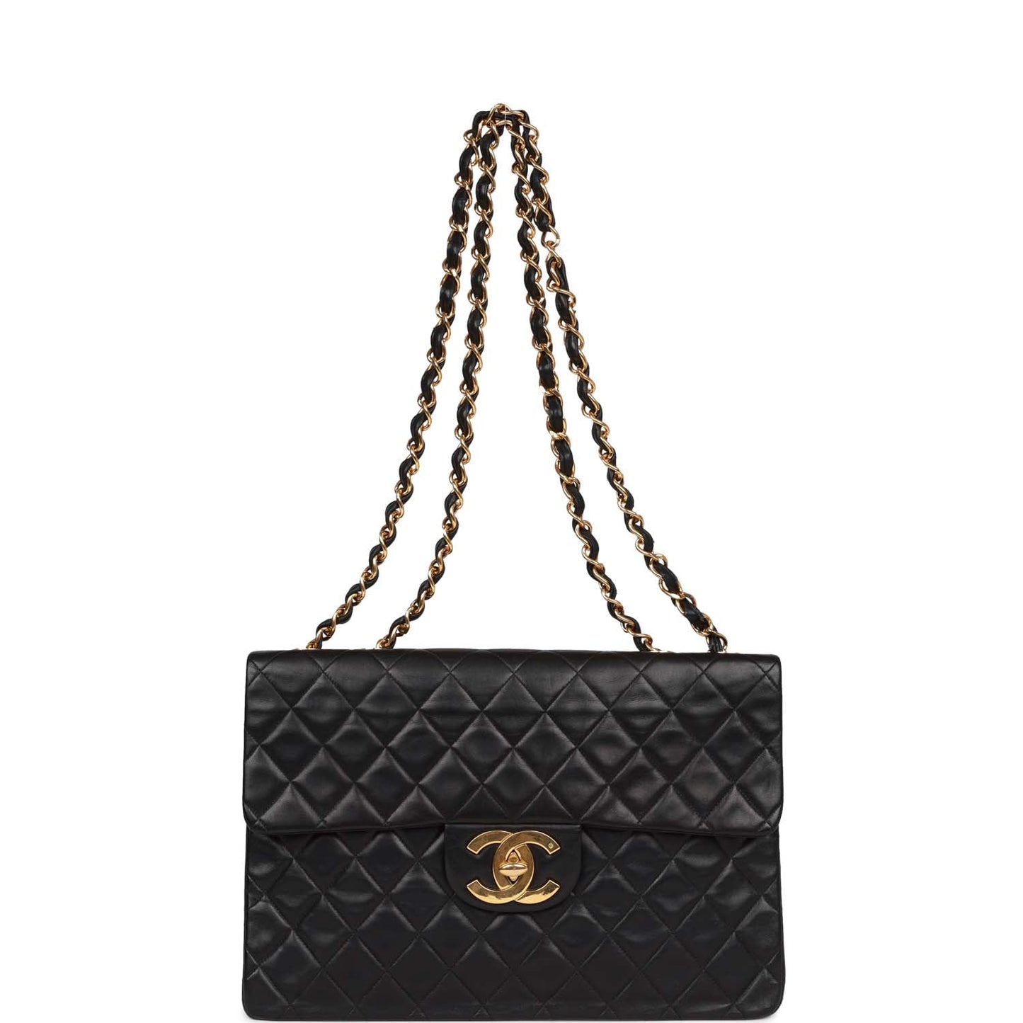 Chanel  XL Jumbo Flap Bag Black Lambskin Gold Hardware