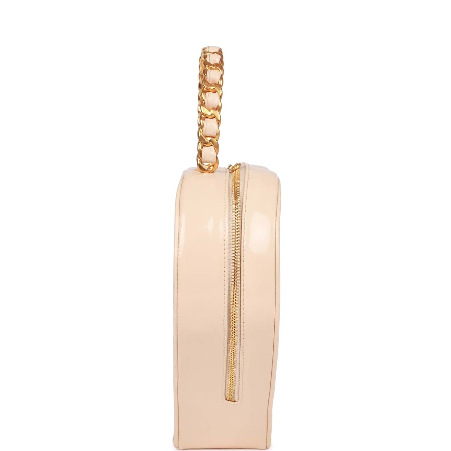 Chanel  Heart Vanity Bag Beige and Black Patent Antique Gold Hardware