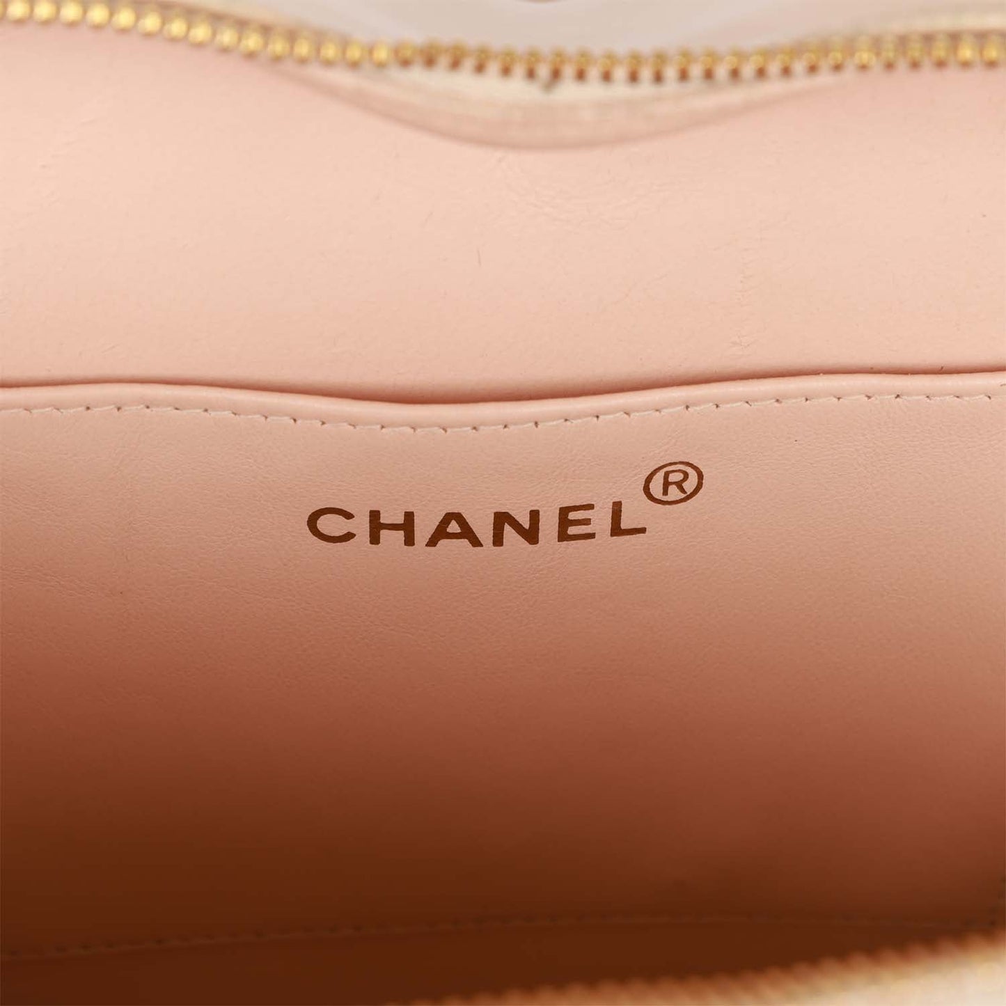 Chanel  Heart Vanity Bag Beige and Black Patent Antique Gold Hardware