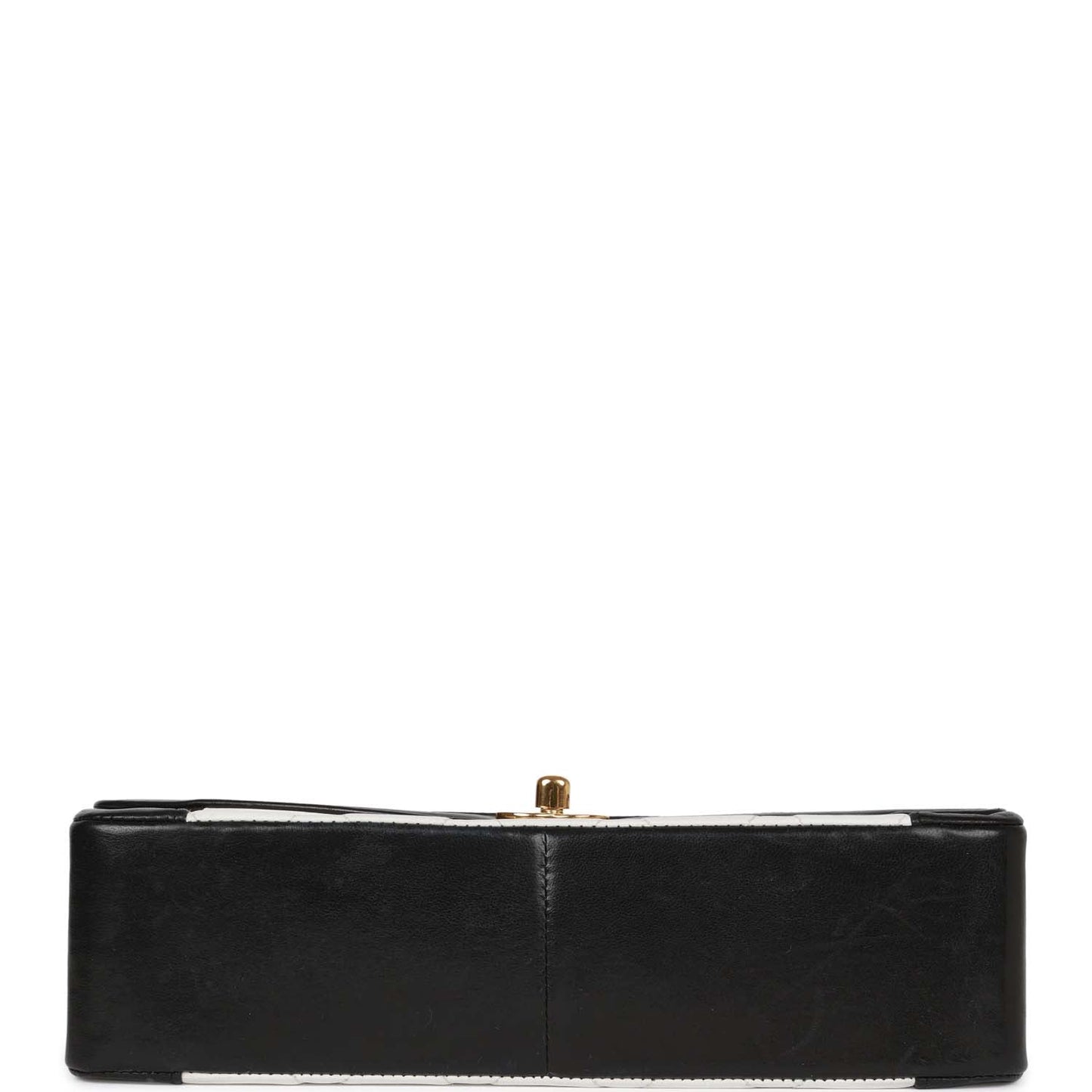 Chanel  Medium Diana Flap Bag White and Black Lambskin Gold Hardware
