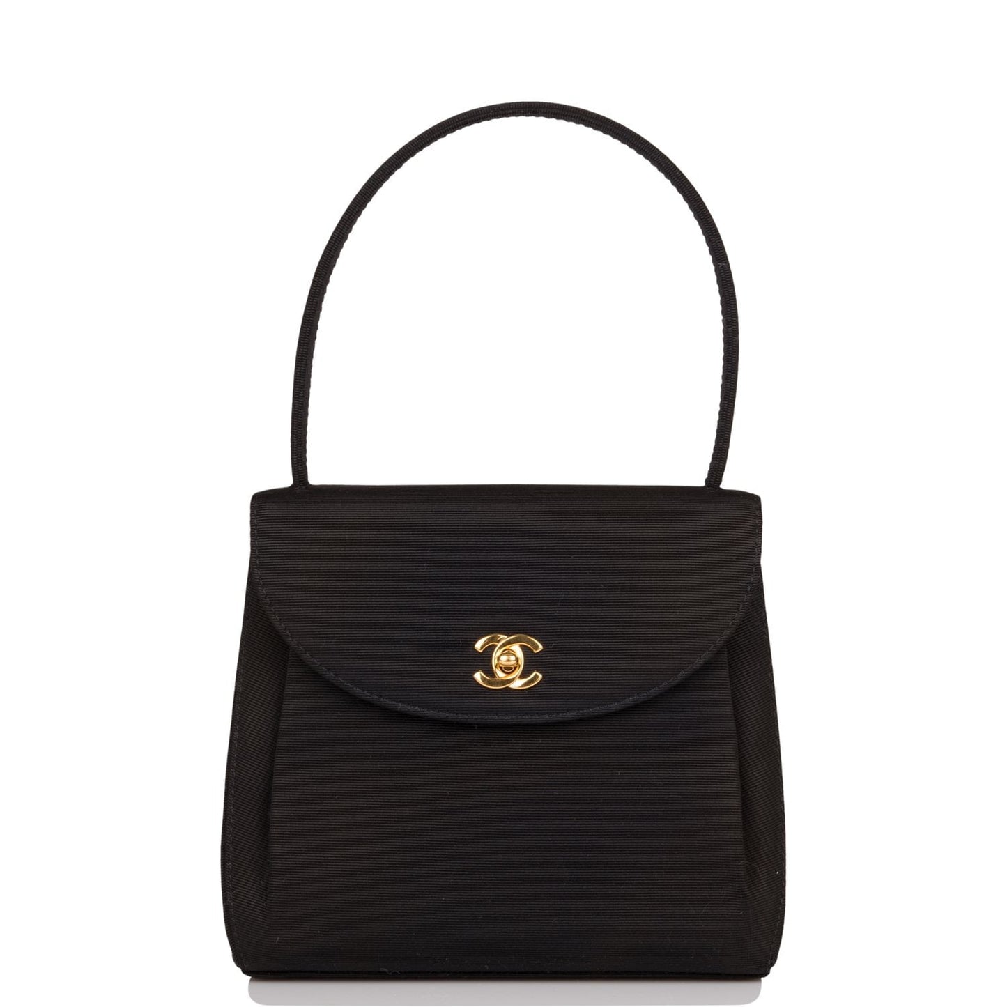 Chanel  Mini Kelly Bag Black Satin Gold Hardware