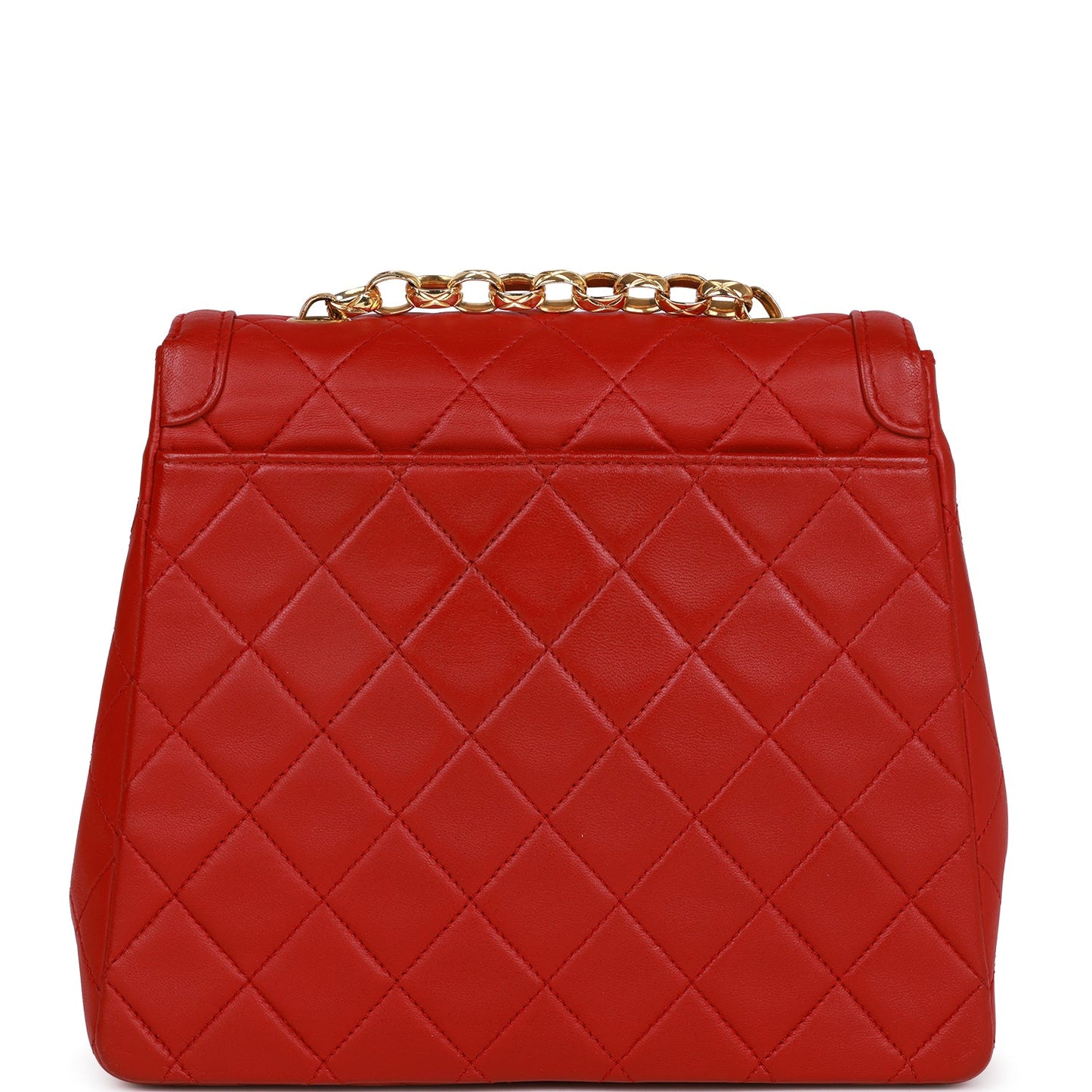 Chanel  Trapeze Flap Bag Red Lambskin Gold Hardware