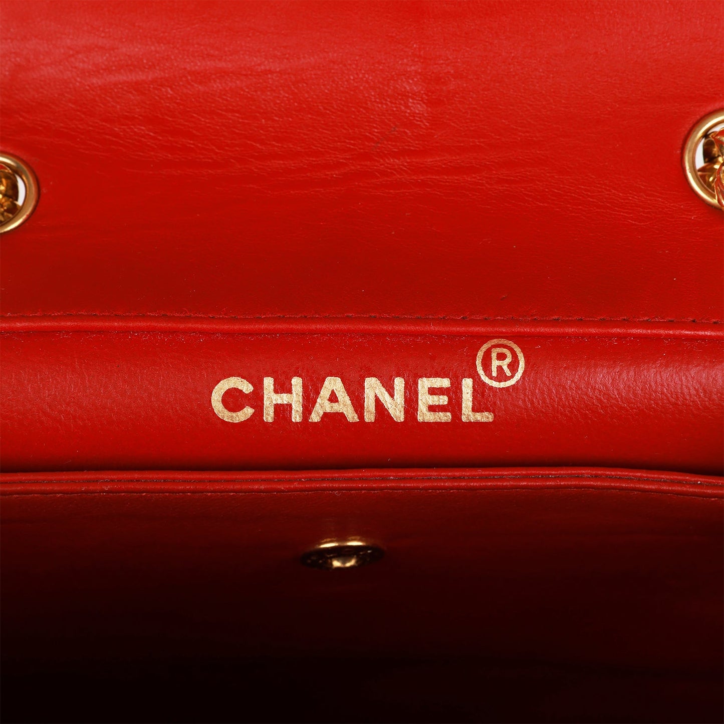 Chanel  Trapeze Flap Bag Red Lambskin Gold Hardware