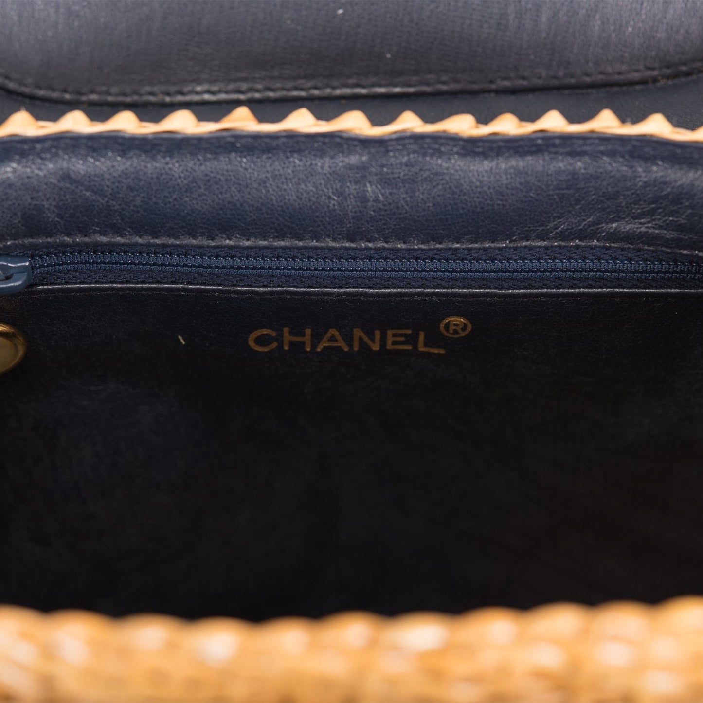 Chanel  Basket Bag Denim and Wicker Gold Hardware