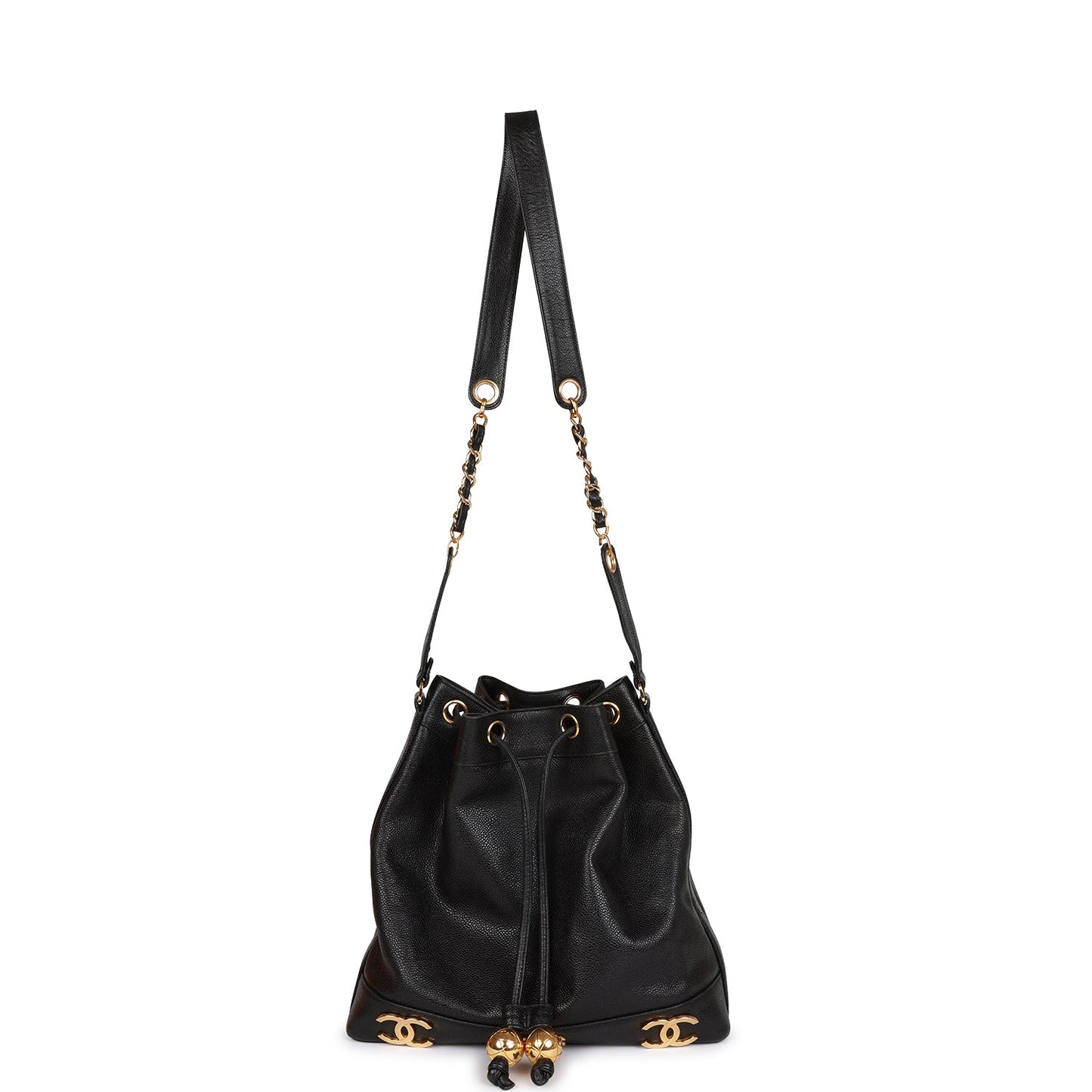Chanel  CC Bucket Bag Black Caviar Gold Hardware