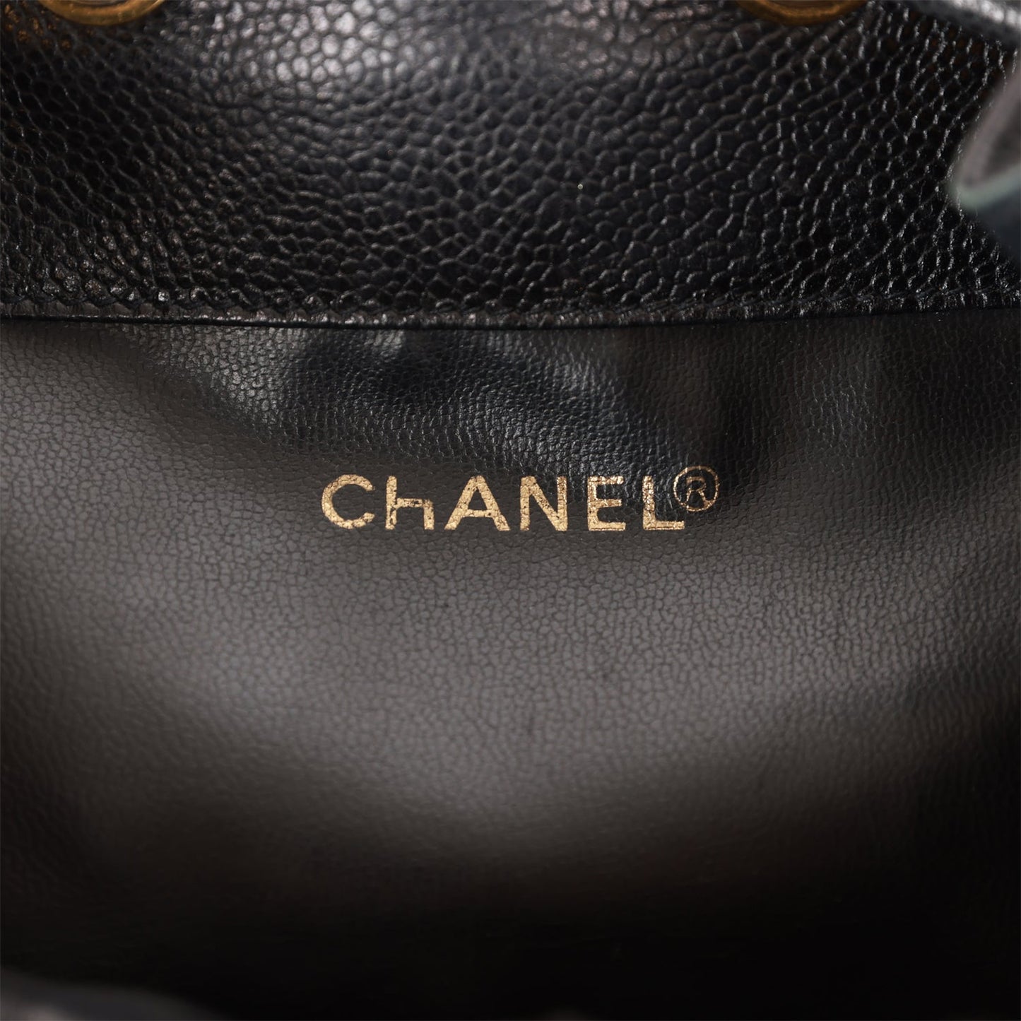Chanel  CC Bucket Bag Black Caviar Gold Hardware