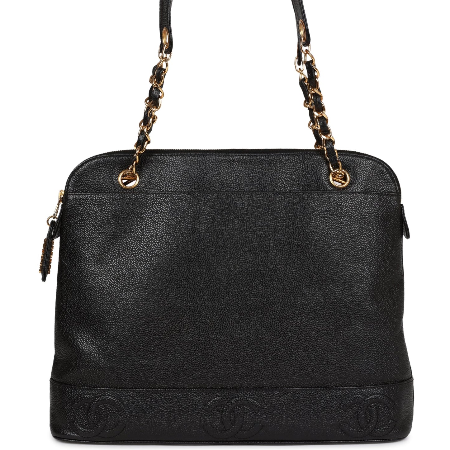 Chanel  Triple CC Tote Bag Black Caviar Gold Hardware