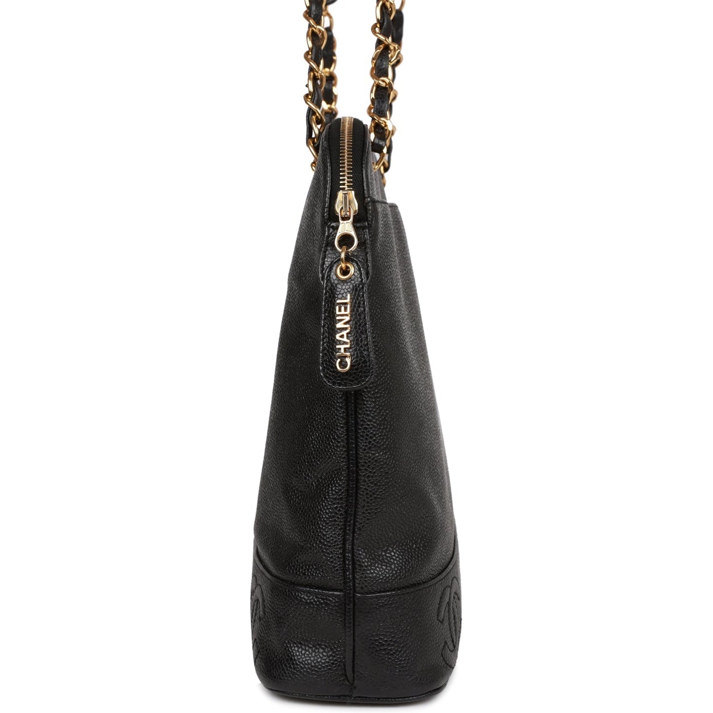 Chanel  Triple CC Tote Bag Black Caviar Gold Hardware