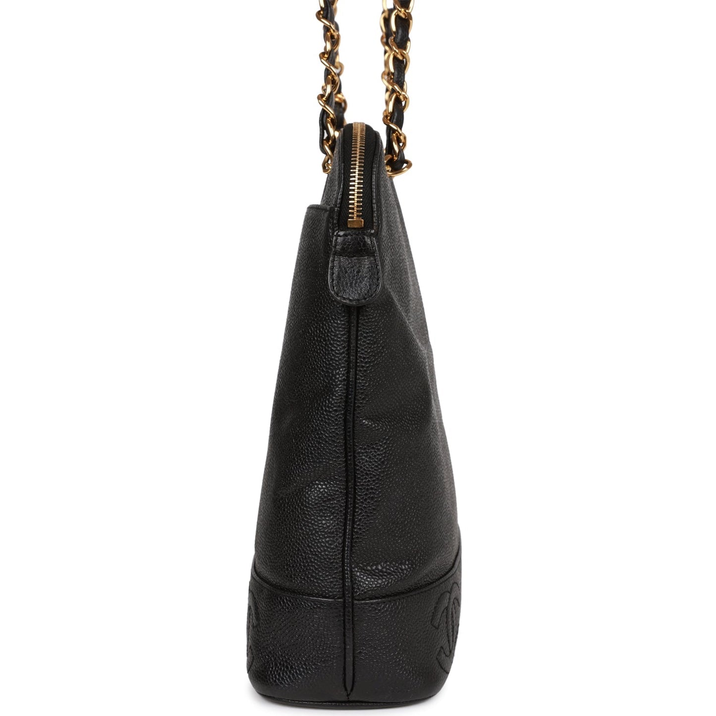 Chanel  Triple CC Tote Bag Black Caviar Gold Hardware