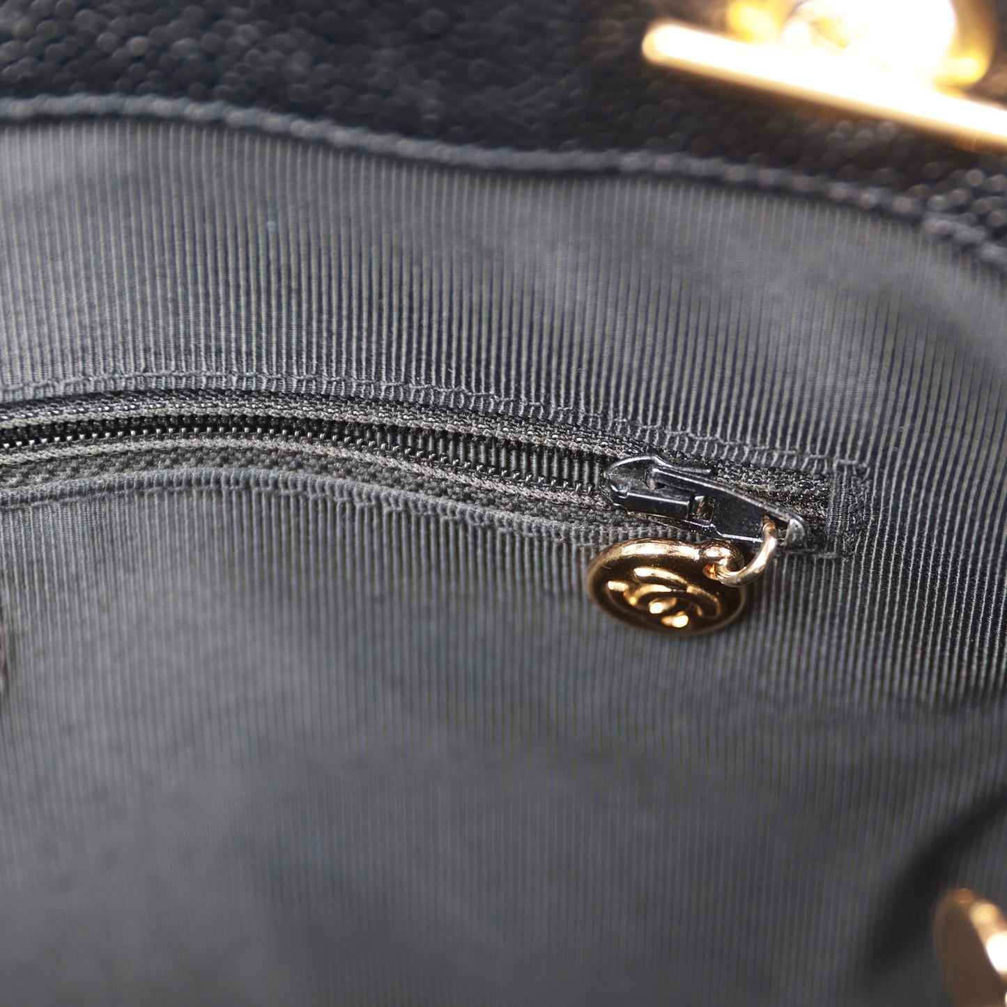 Chanel  Triple CC Tote Bag Black Caviar Gold Hardware