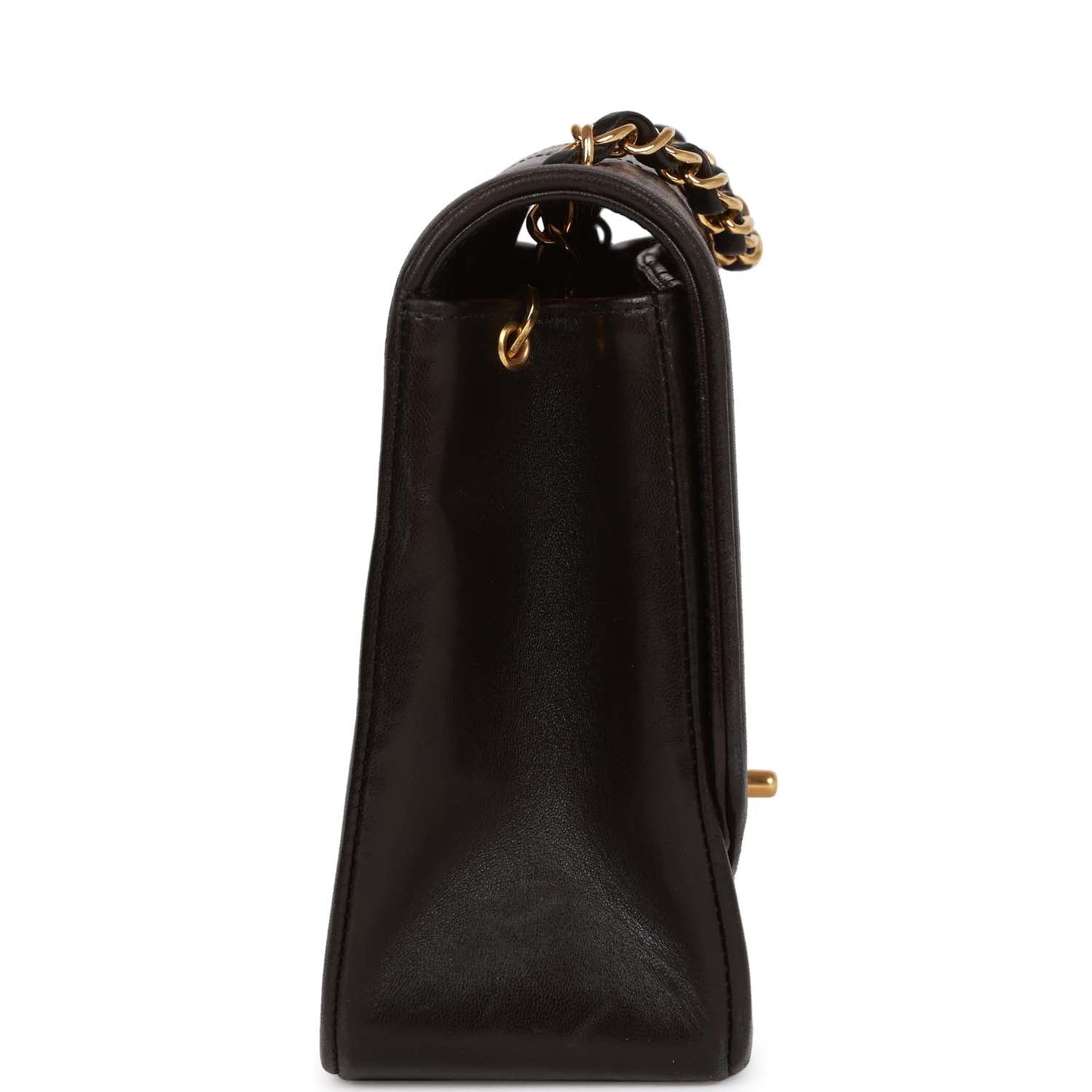 Chanel  Medium Diana Flap Bag Black Quilted Lambskin Gold Hardware