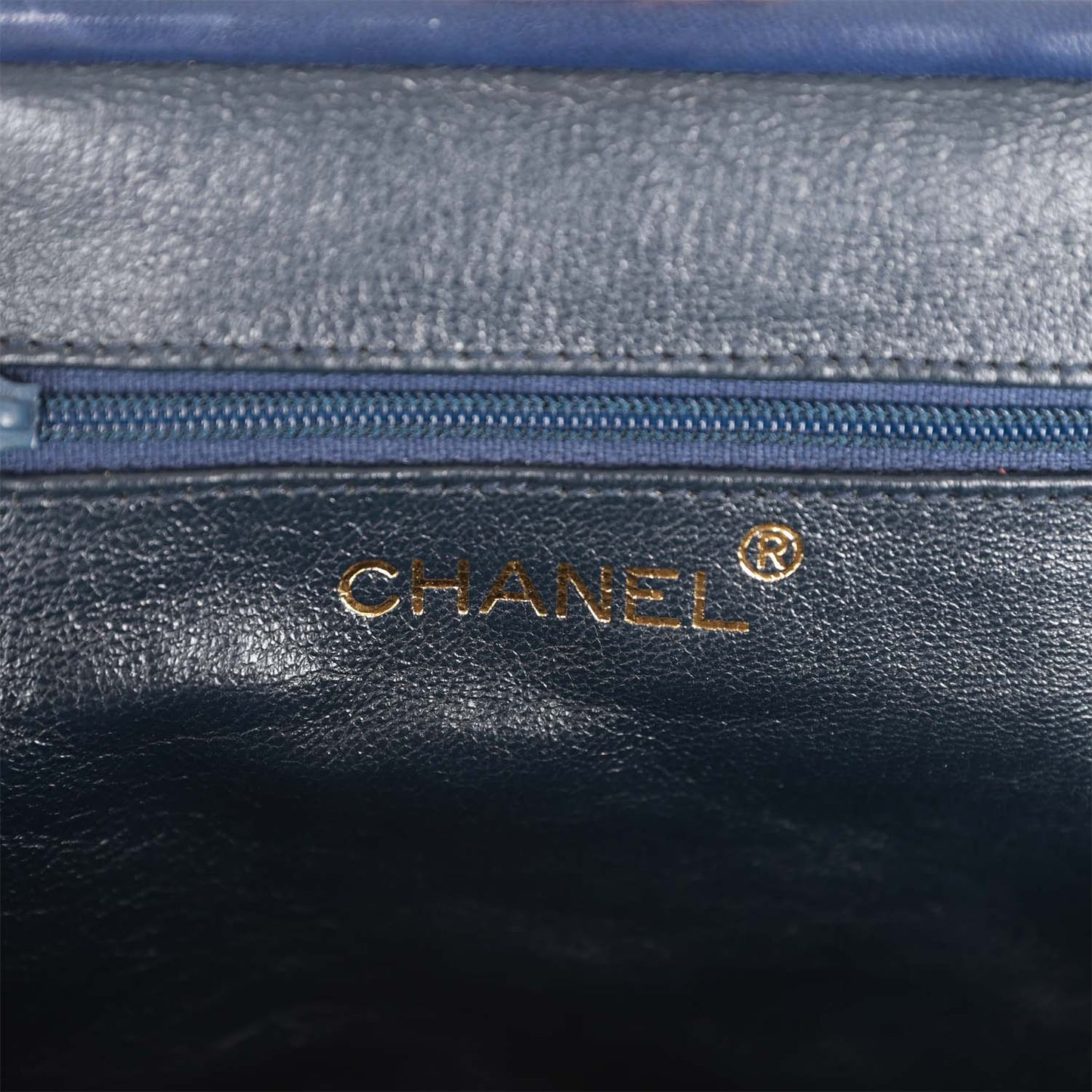 Chanel  Frame Tassel Bag Navy Satin Gold Hardware