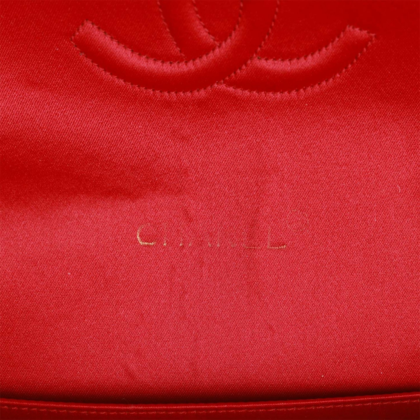 Chanel  Small Flap Bag Red Satin Gold Hardware